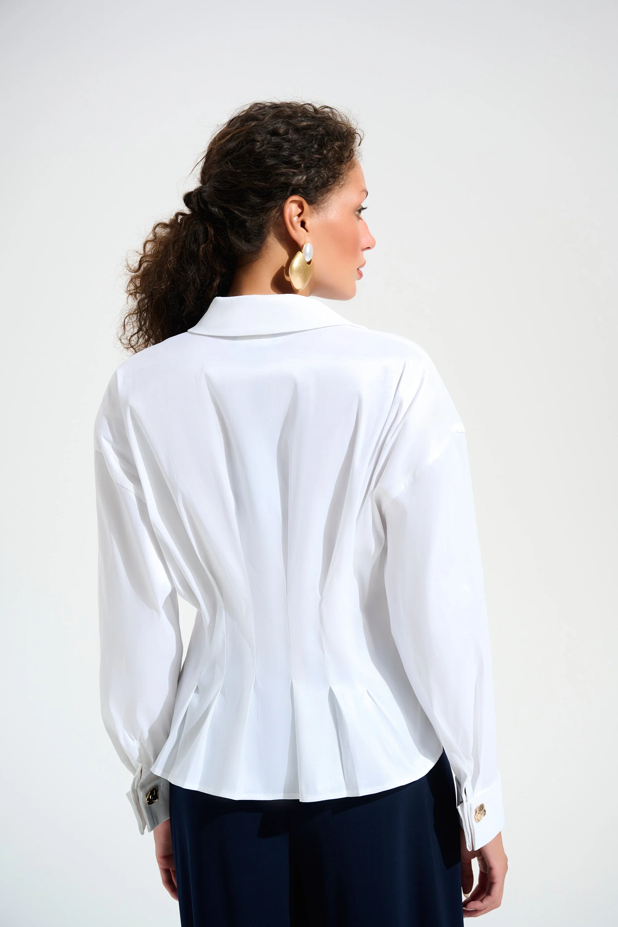 Joseph Ribkoff Fit And Flare Blouse With Chain Link Button Cuffs Style 261742 - Image 12
