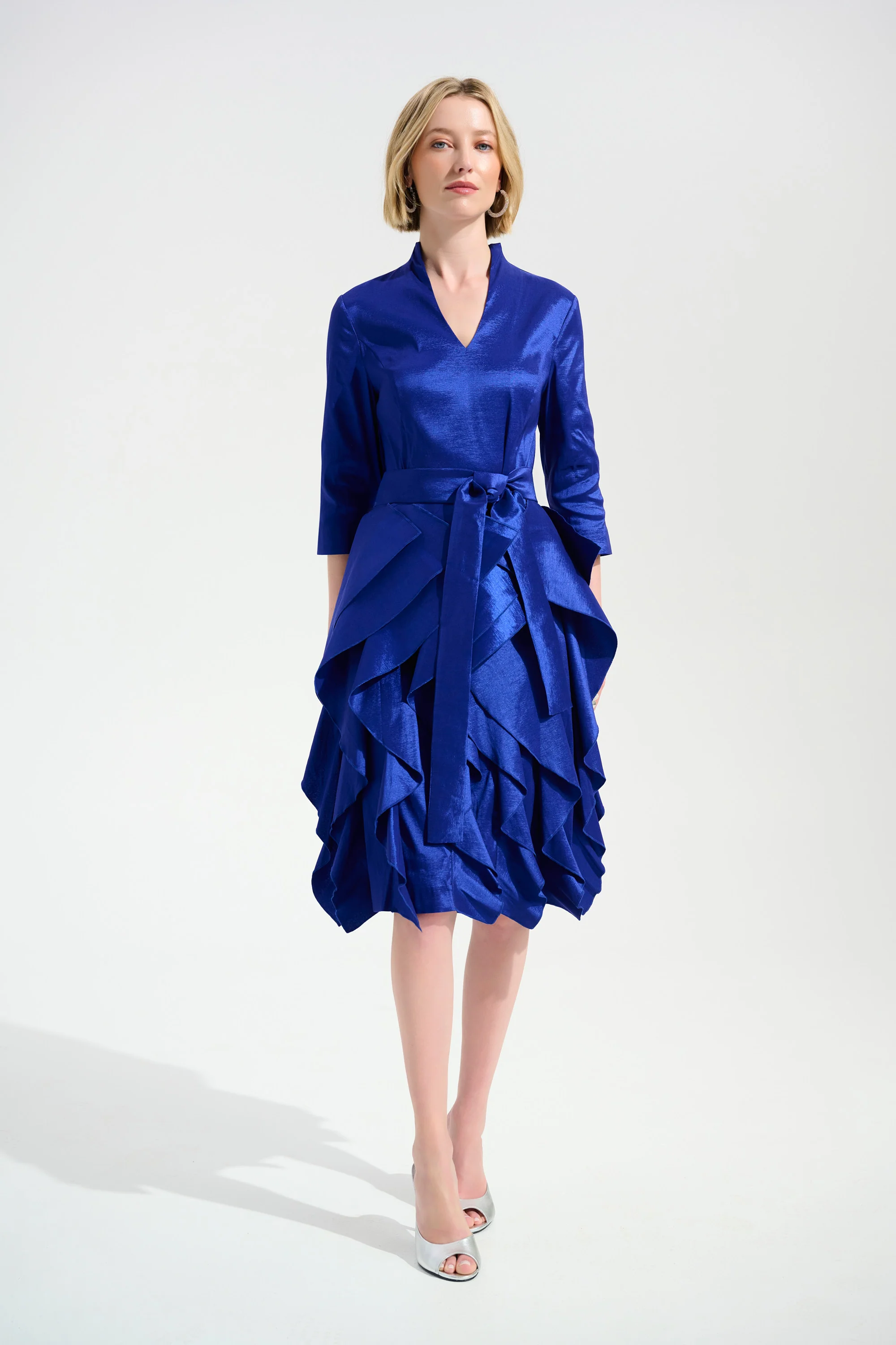 Joseph Ribkoff Fit & Flare Dress With Cascading Ruffle Skirt Style 261741 - Image 2