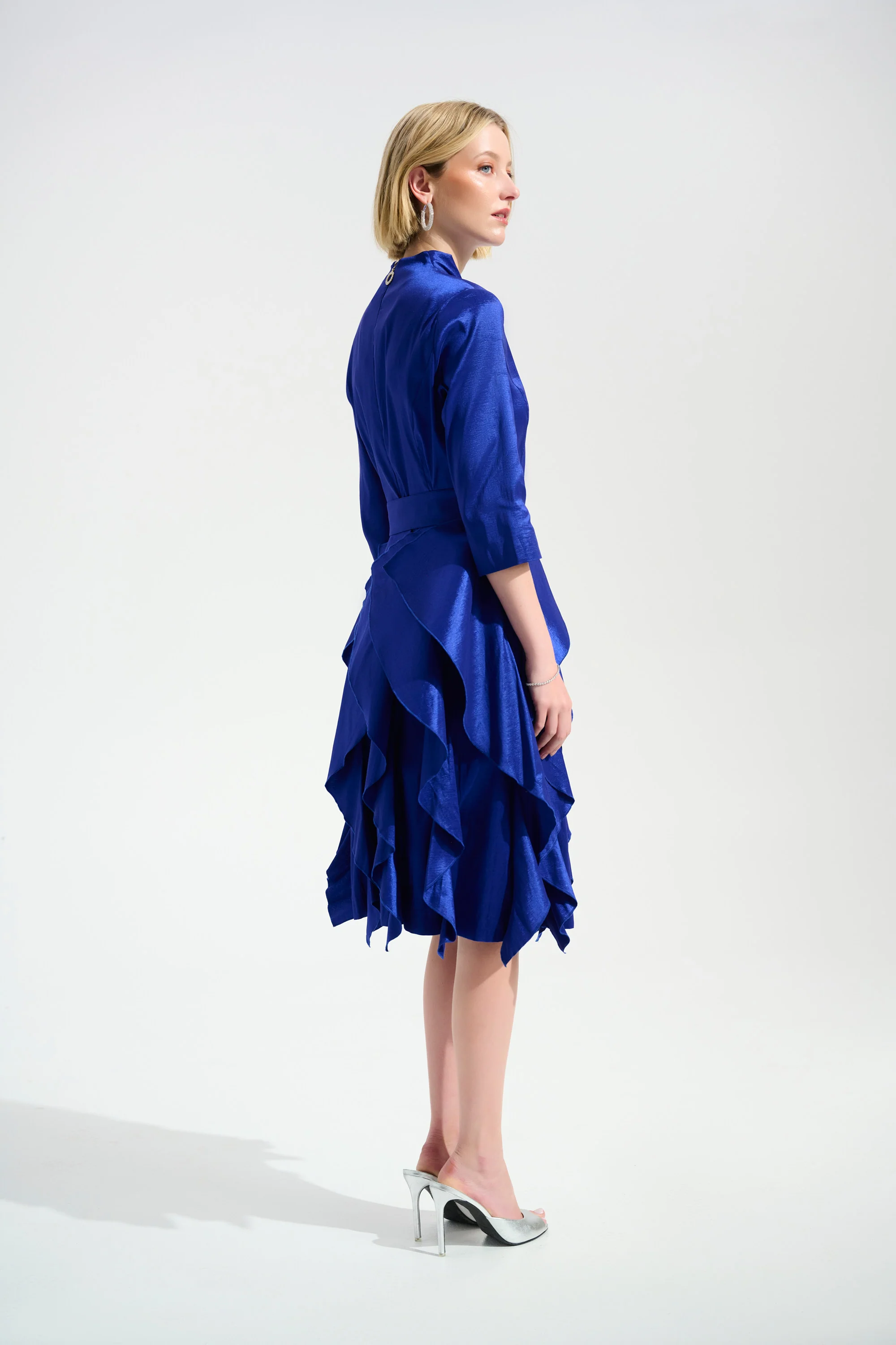 Joseph Ribkoff Fit & Flare Dress With Cascading Ruffle Skirt Style 261741 - Image 3