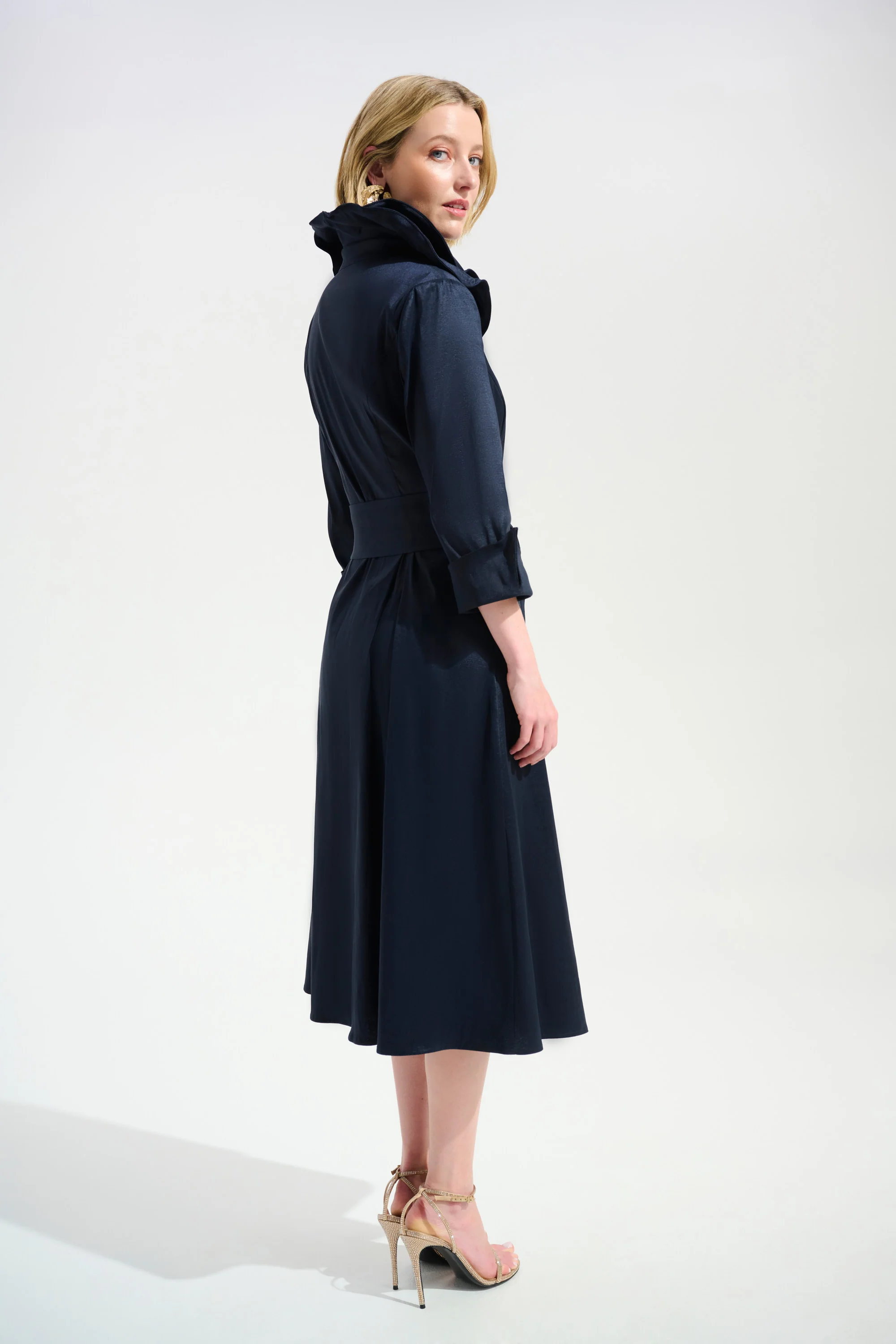 Joseph Ribkoff Fit And Flare Dress With Lapel Collar Style 261719 - Image 12