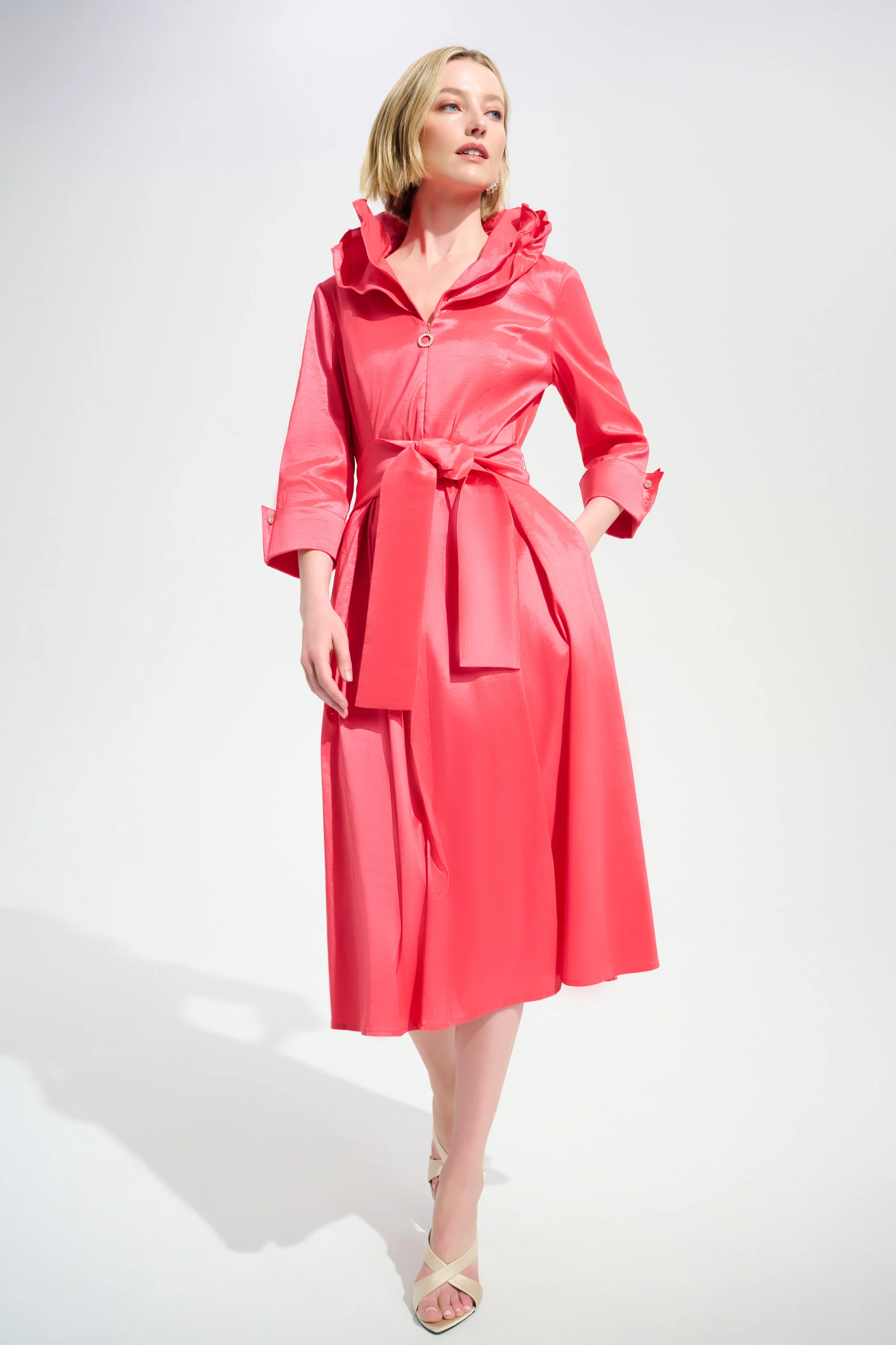 Joseph Ribkoff Fit And Flare Dress With Lapel Collar Style 261719 - Image 13