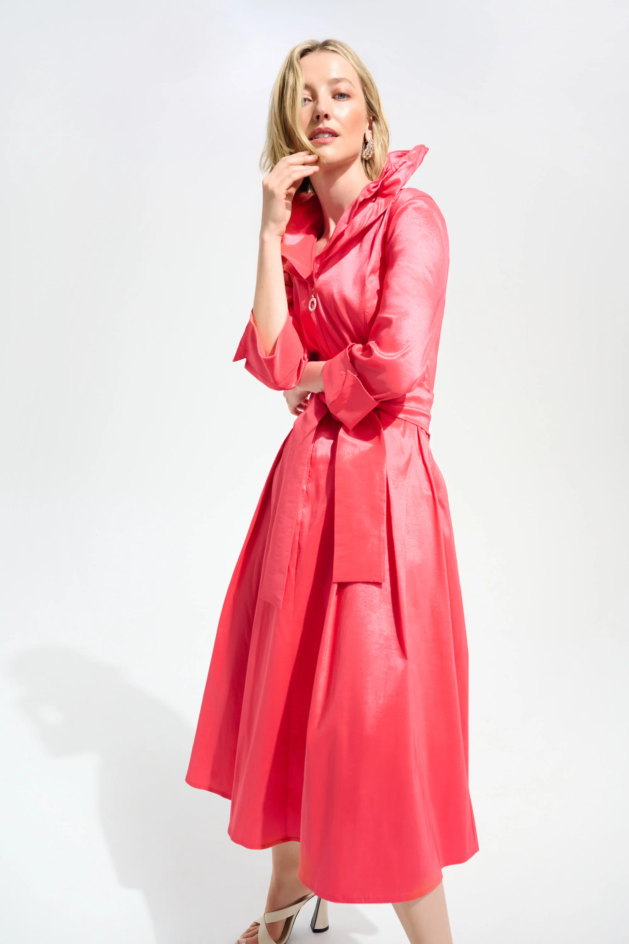 Joseph Ribkoff Fit And Flare Dress With Lapel Collar Style 261719 - Image 14