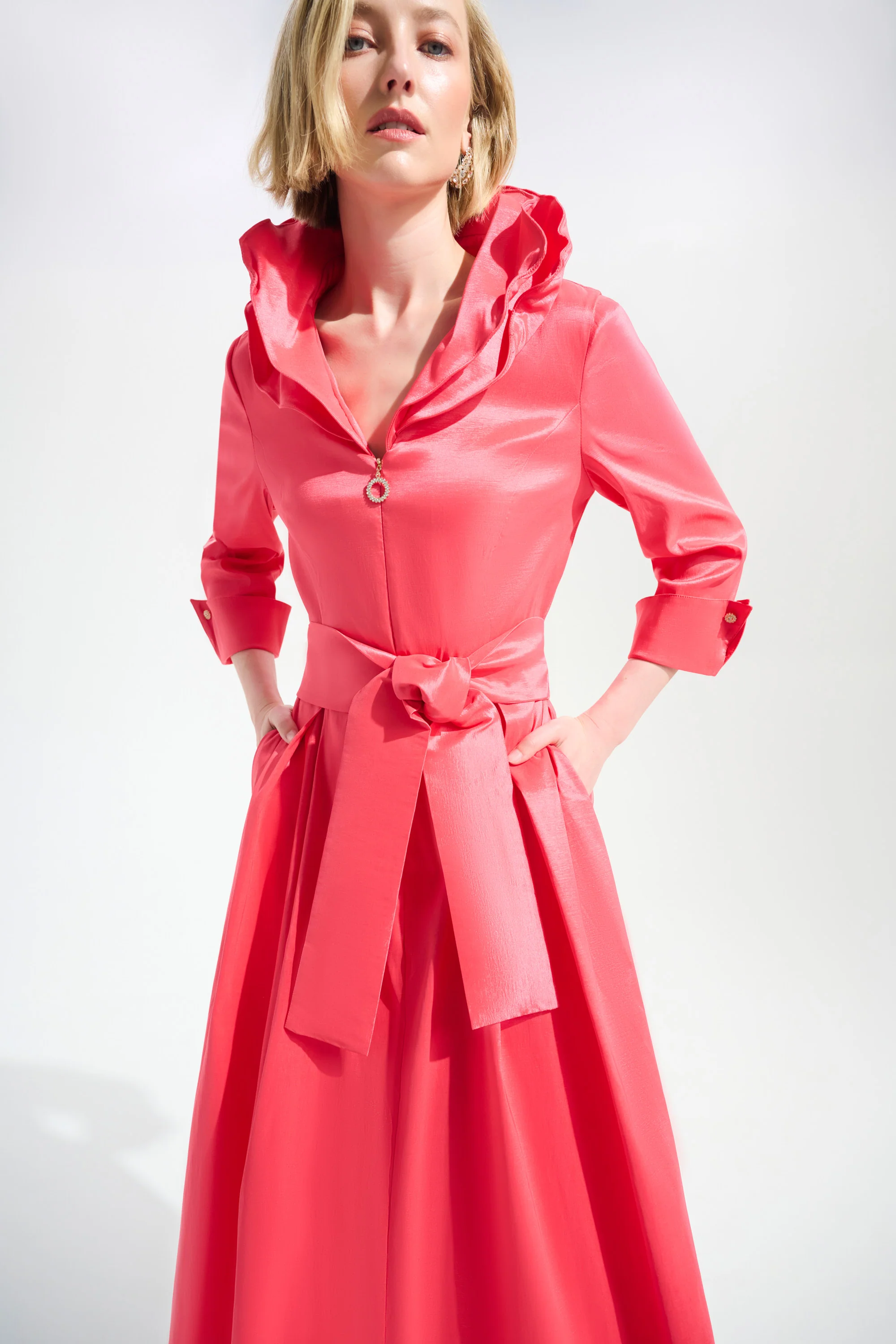 Joseph Ribkoff Fit And Flare Dress With Lapel Collar Style 261719 - Image 15