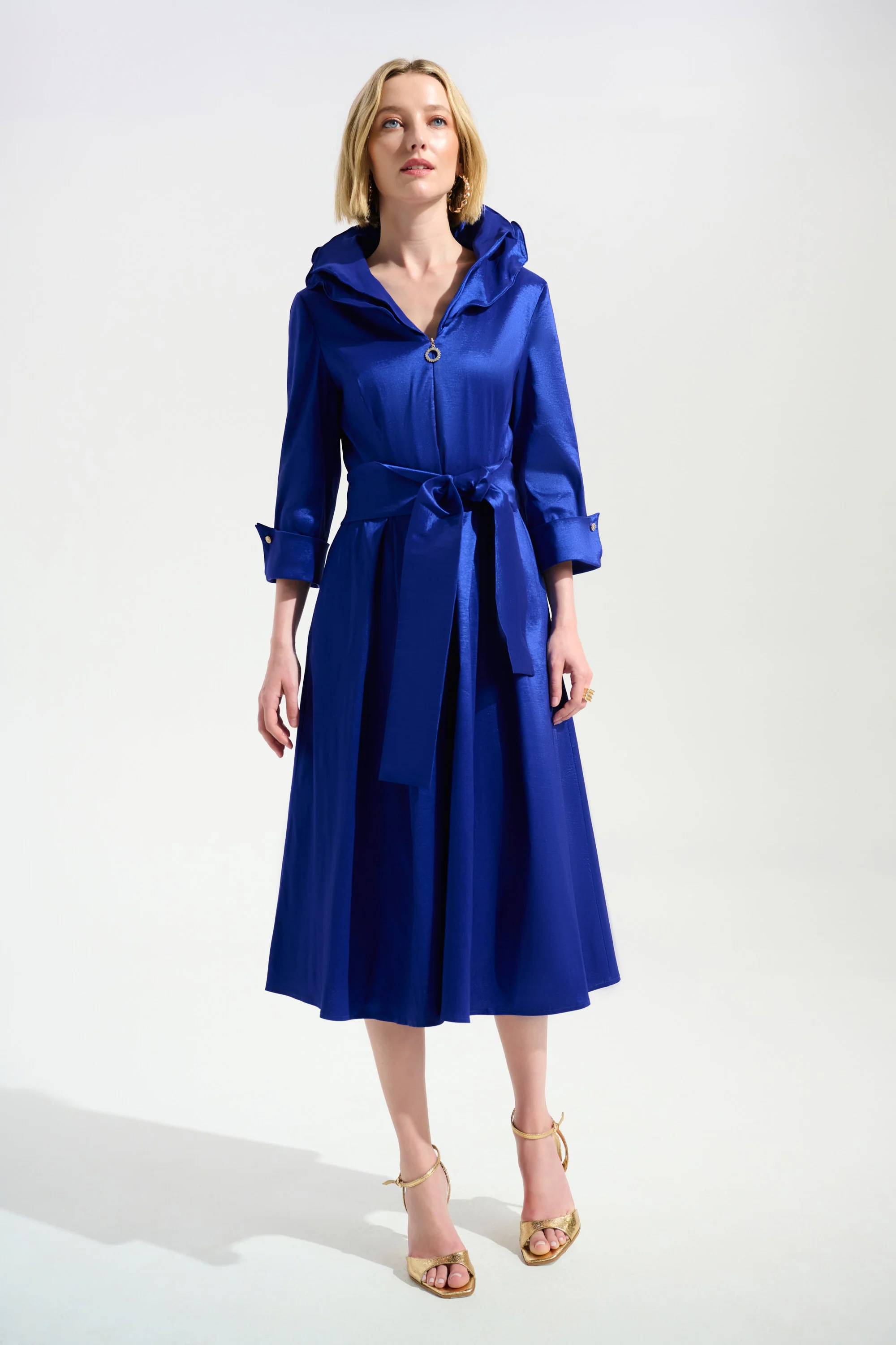 Joseph Ribkoff Fit And Flare Dress With Lapel Collar Style 261719 - Image 19