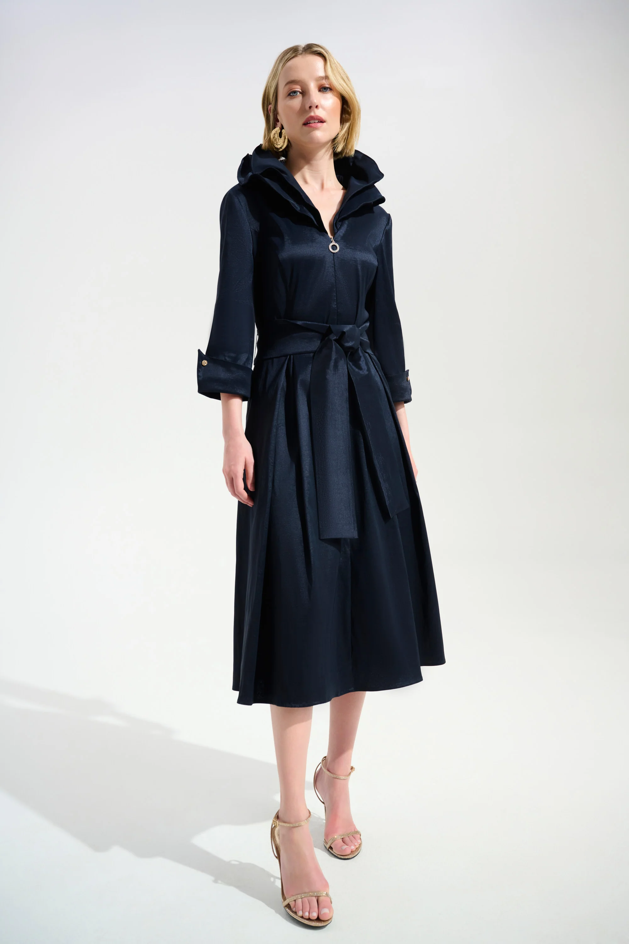 Joseph Ribkoff Fit And Flare Dress With Lapel Collar Style 261719 - Image 8