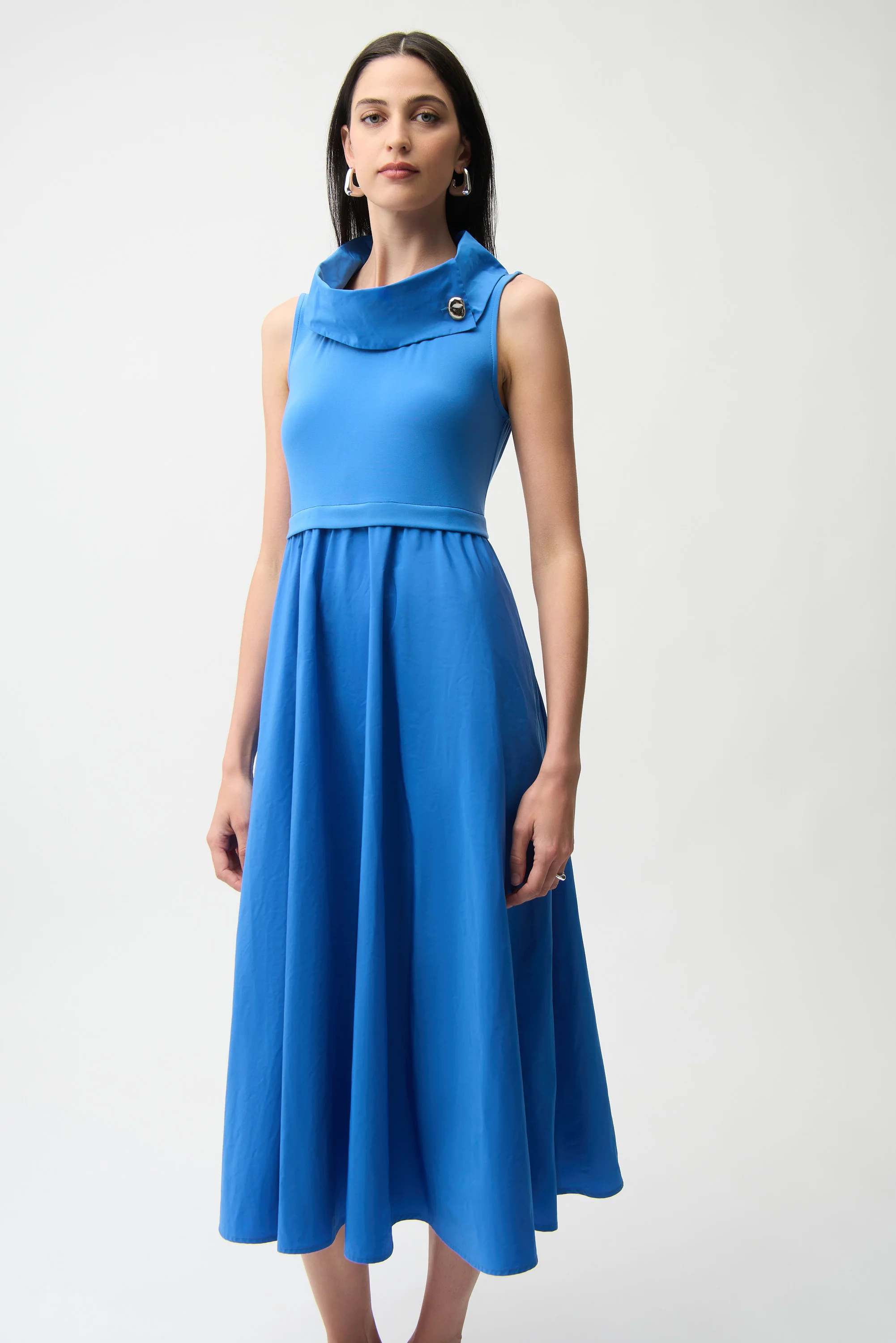 Joseph Ribkoff Fit and Flare Dress With Shawl Collar Style 261274 - Image 3