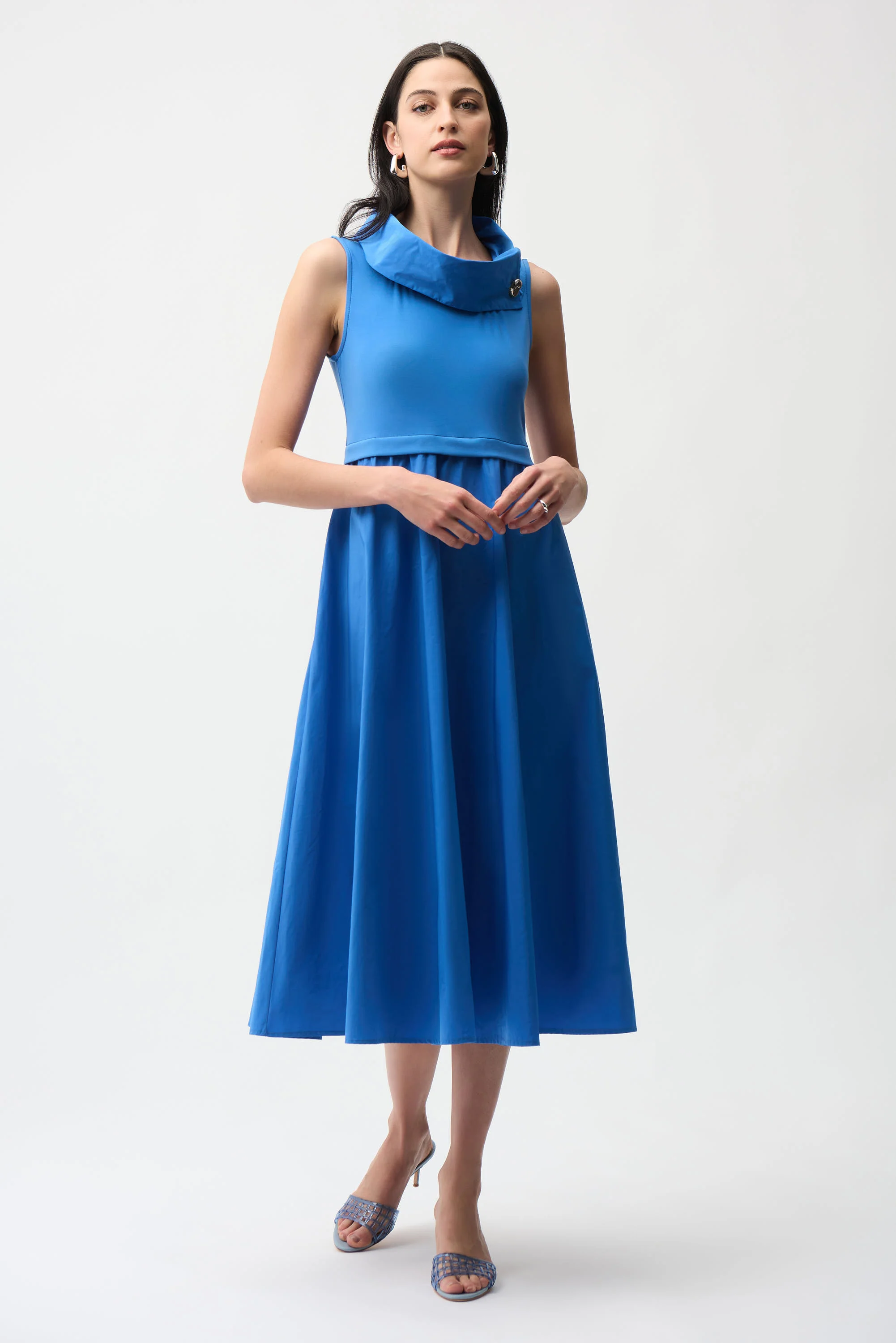 Joseph Ribkoff Fit and Flare Dress With Shawl Collar Style 261274 - Image 4