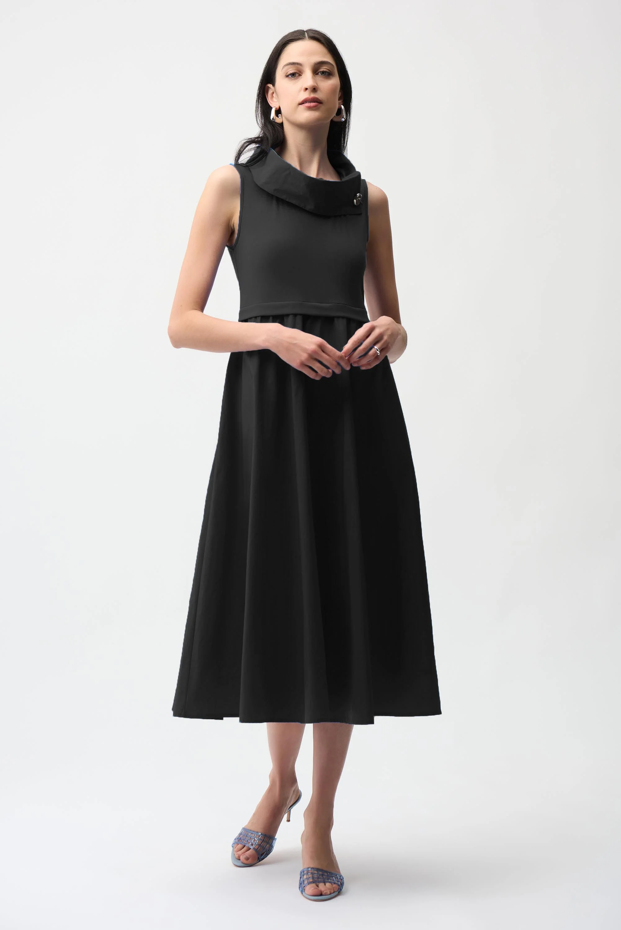 Joseph Ribkoff Fit and Flare Dress With Shawl Collar Style 261274 - Image 7
