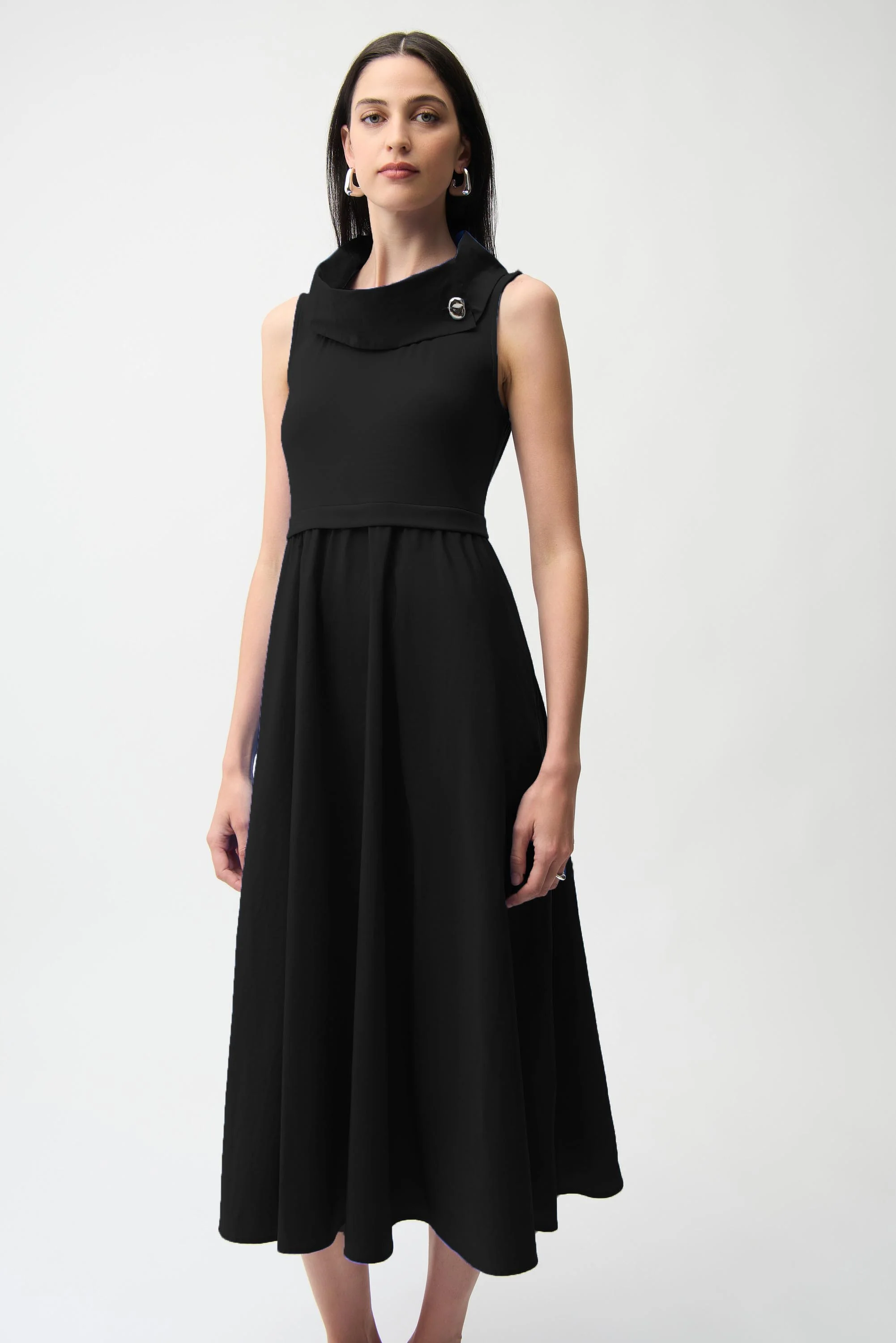 Joseph Ribkoff Fit and Flare Dress With Shawl Collar Style 261274 - Image 8