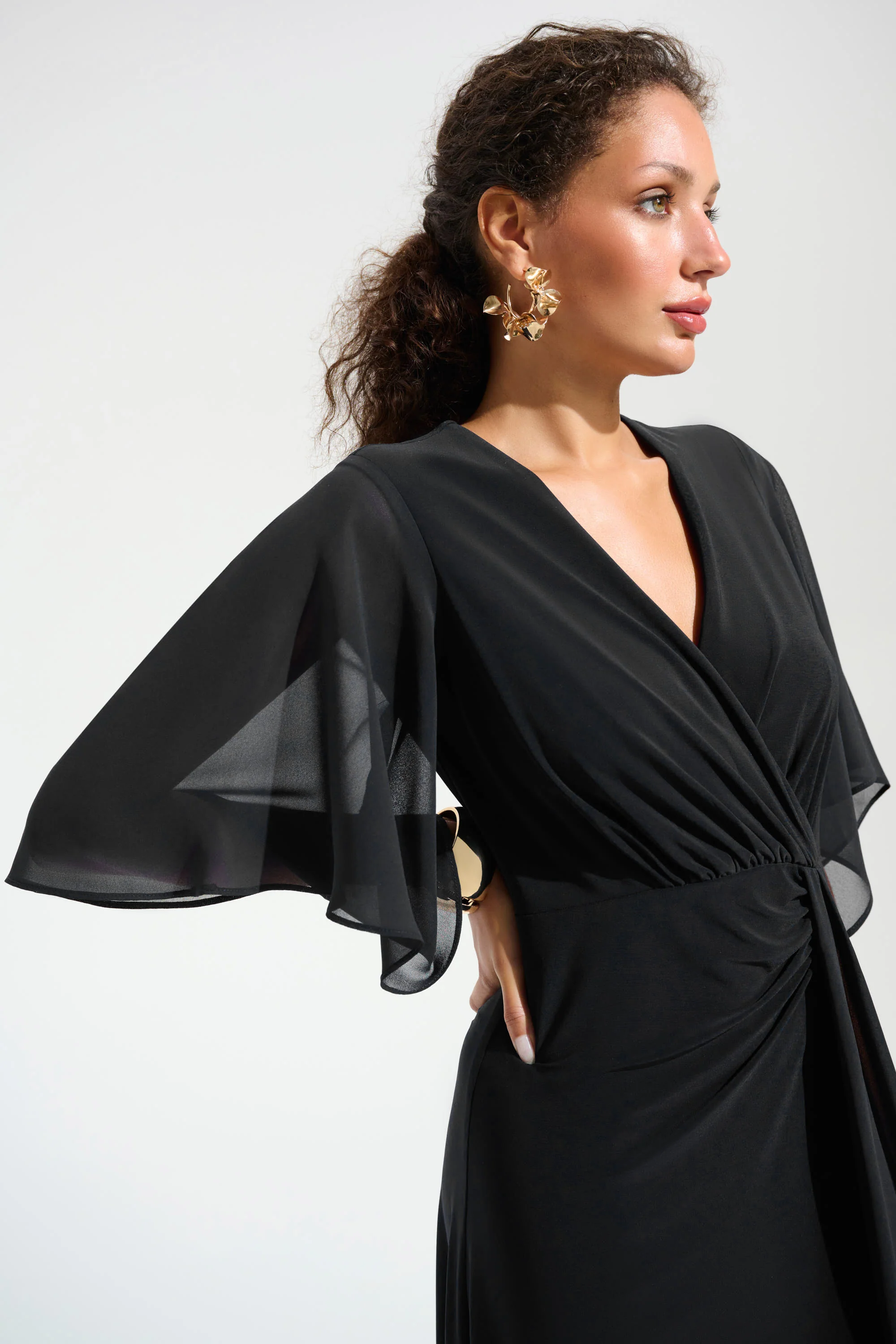 Joseph Ribkoff Fit & Flare Dress With Chiffon Draped Sash Style 261710 - Image 4