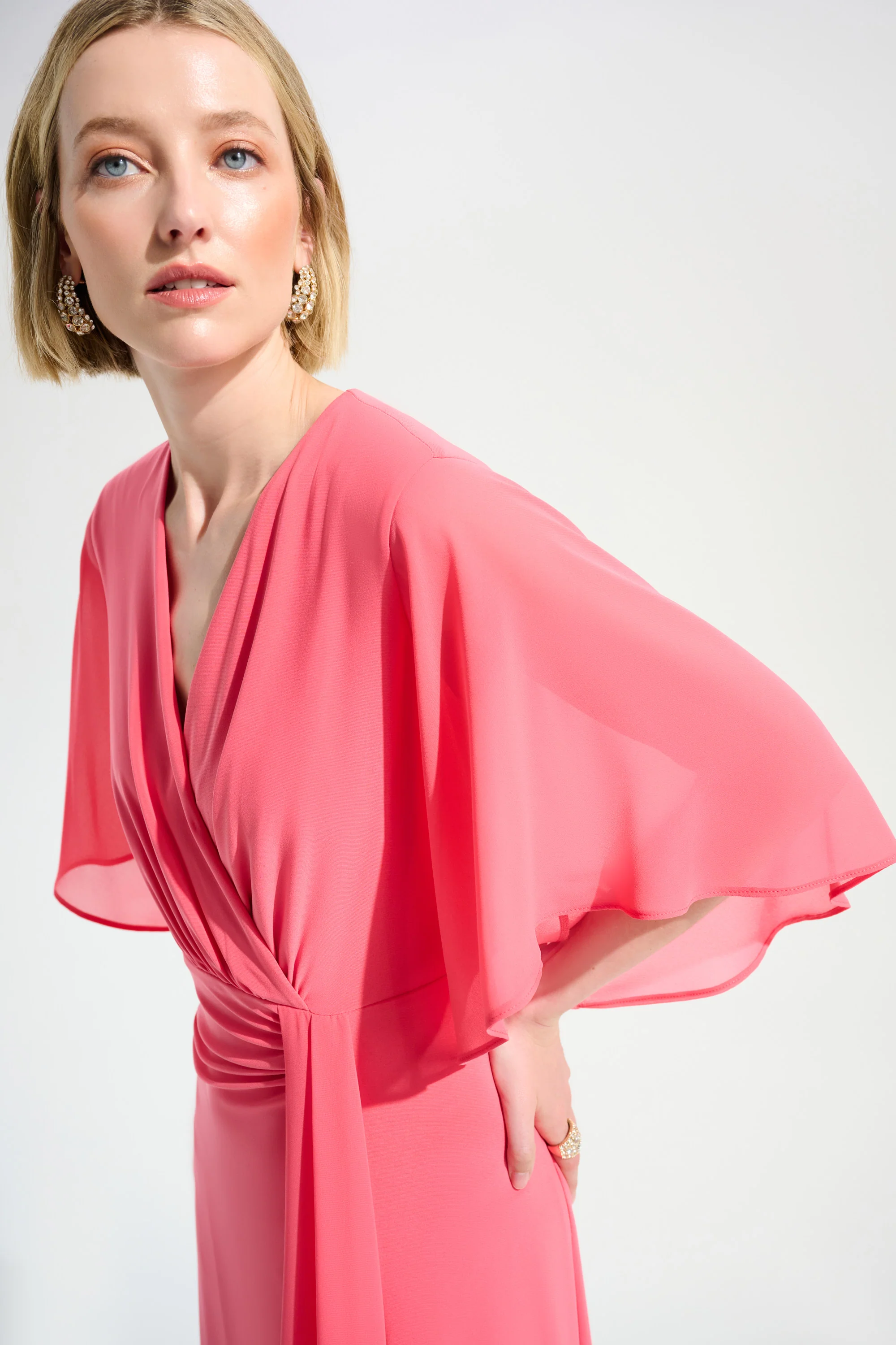 Joseph Ribkoff Fit & Flare Dress With Chiffon Draped Sash Style 261710 - Image 8