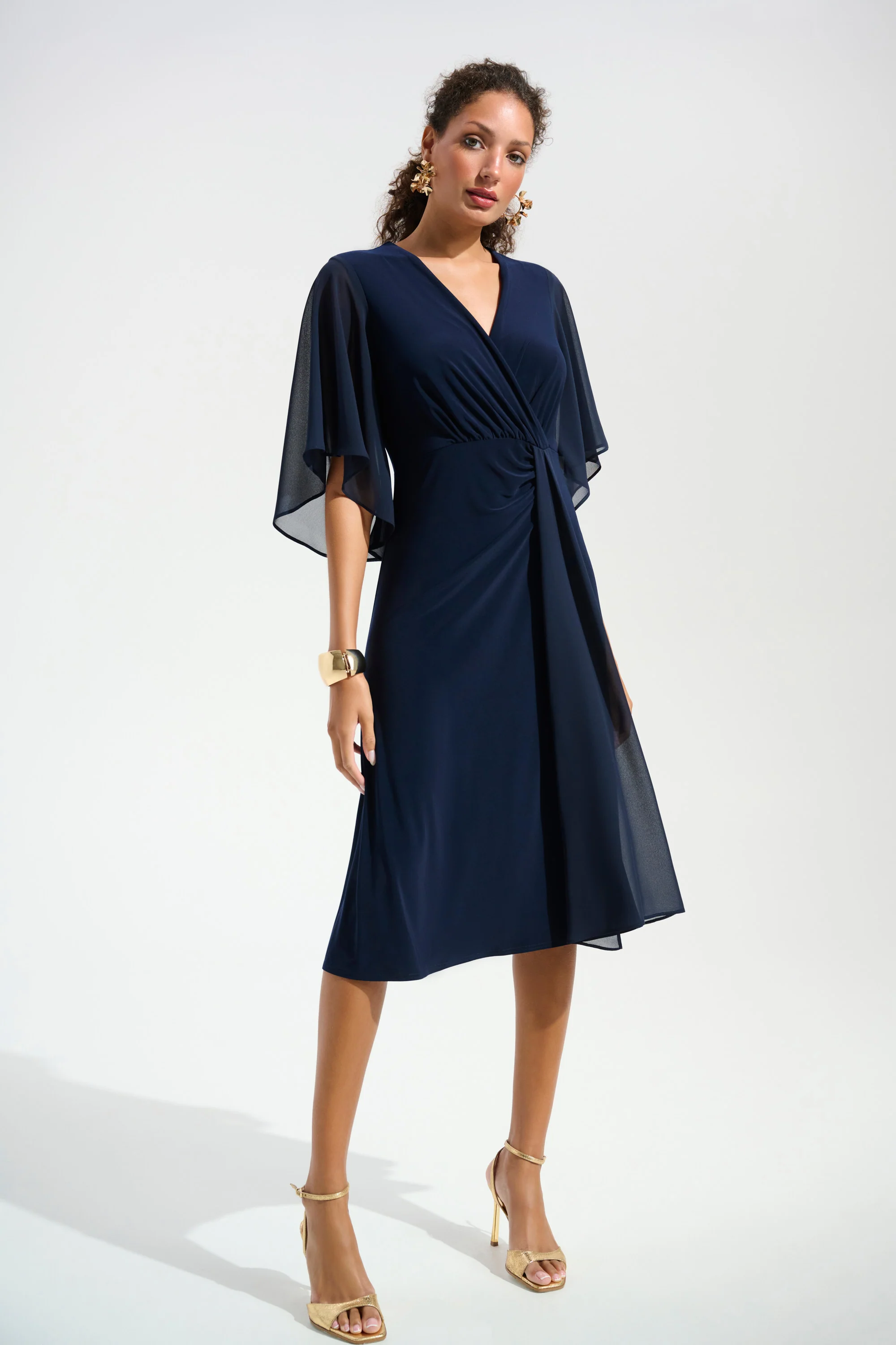 Joseph Ribkoff Fit & Flare Dress With Chiffon Draped Sash Style 261710 - Image 9