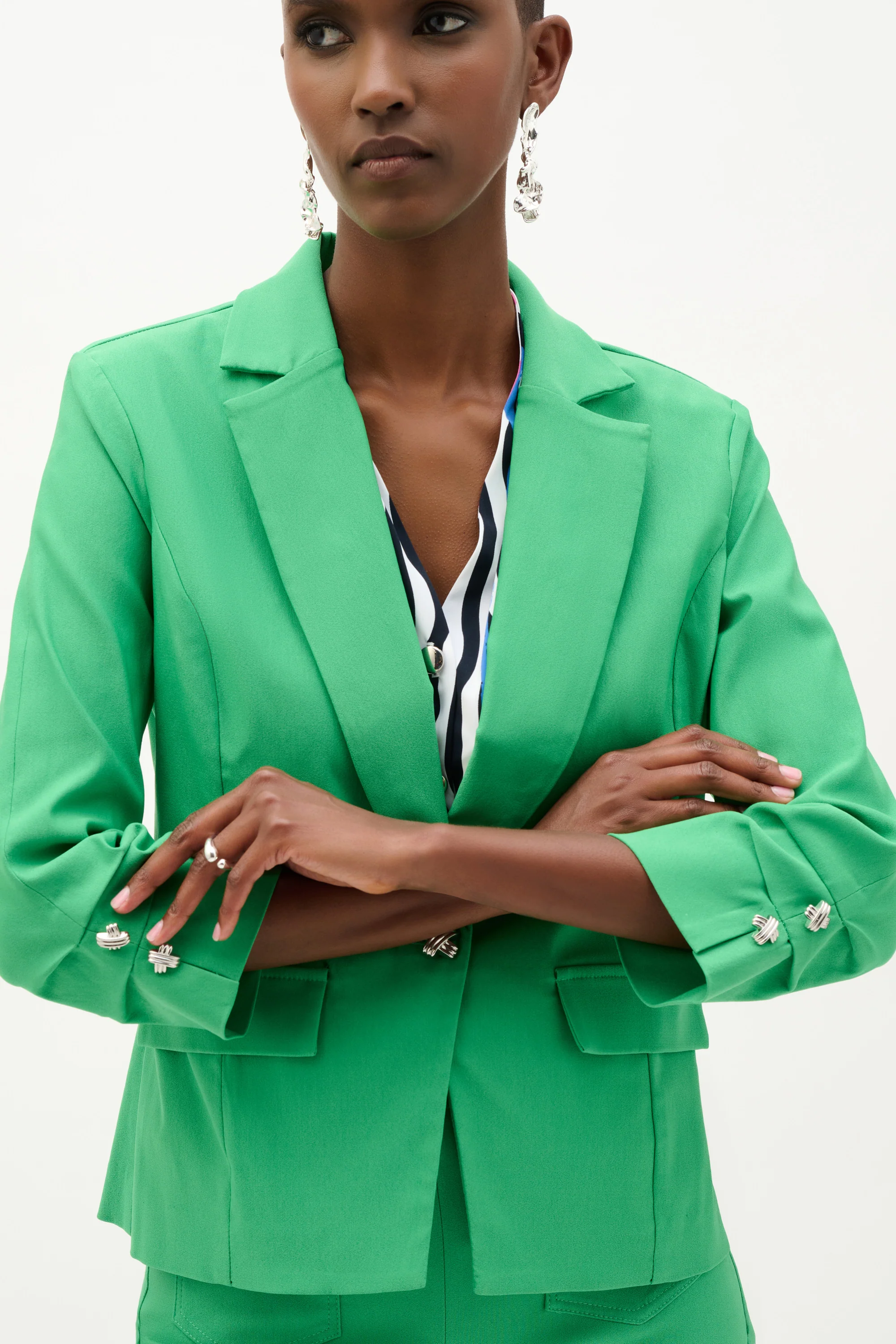 Joseph Ribkoff Fitted Blazer With Statement Button Style 262235 - Image 6