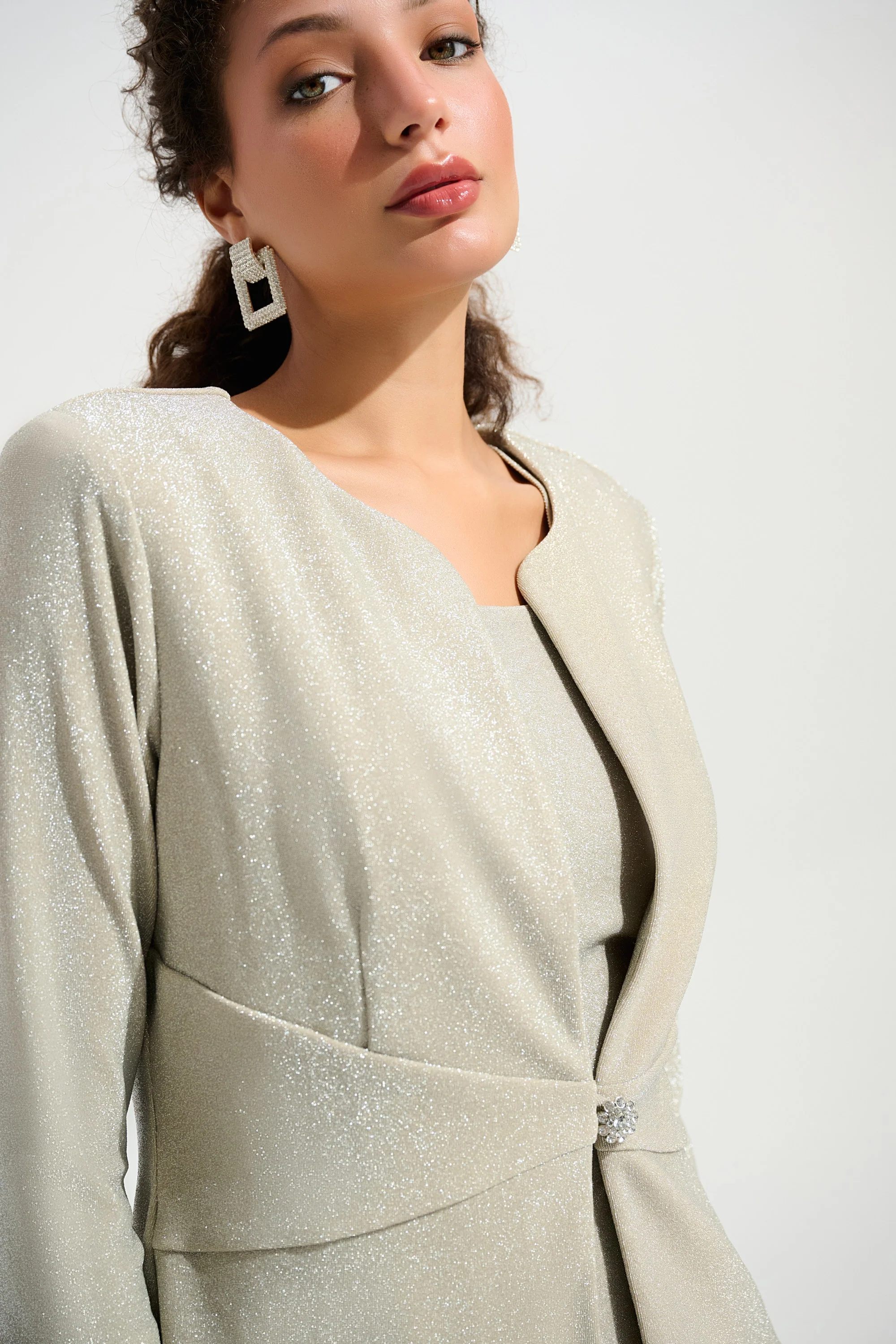 Joseph Ribkoff Fitted Jacket & Cami Set With Rhinestones Button Style 261749 - Image 6