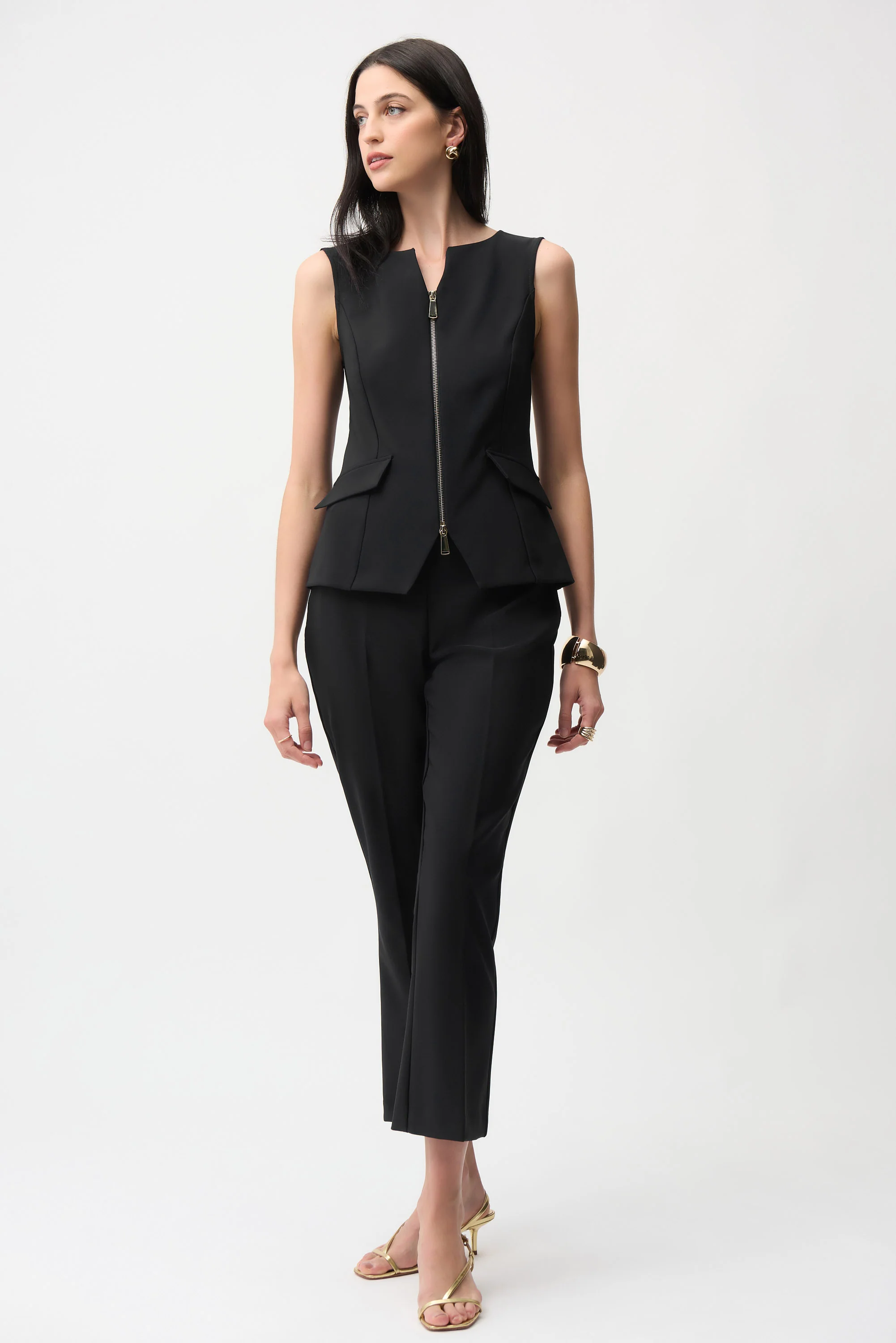 Joseph Ribkoff Fitted Sleeveless Vest With Front Zipper Style 261054 - Image 10