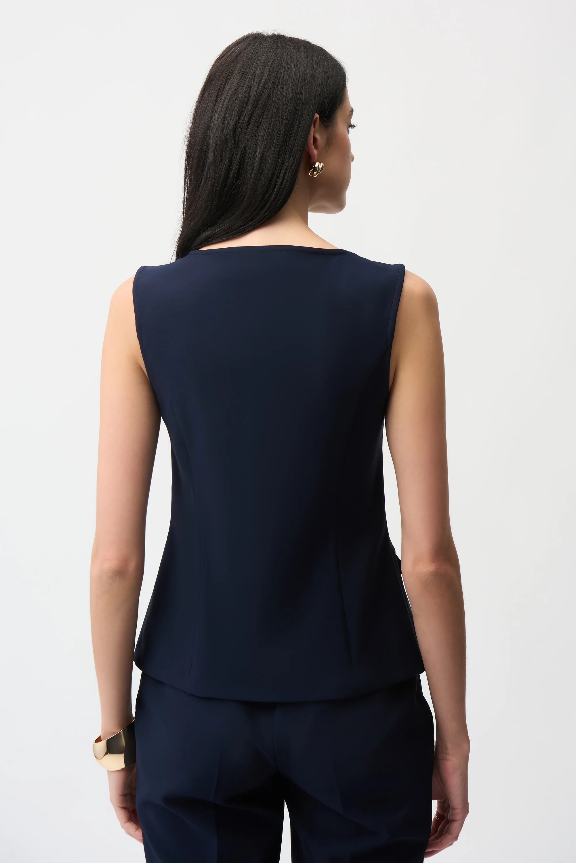 Joseph Ribkoff Fitted Sleeveless Vest With Front Zipper Style 261054 - Image 7