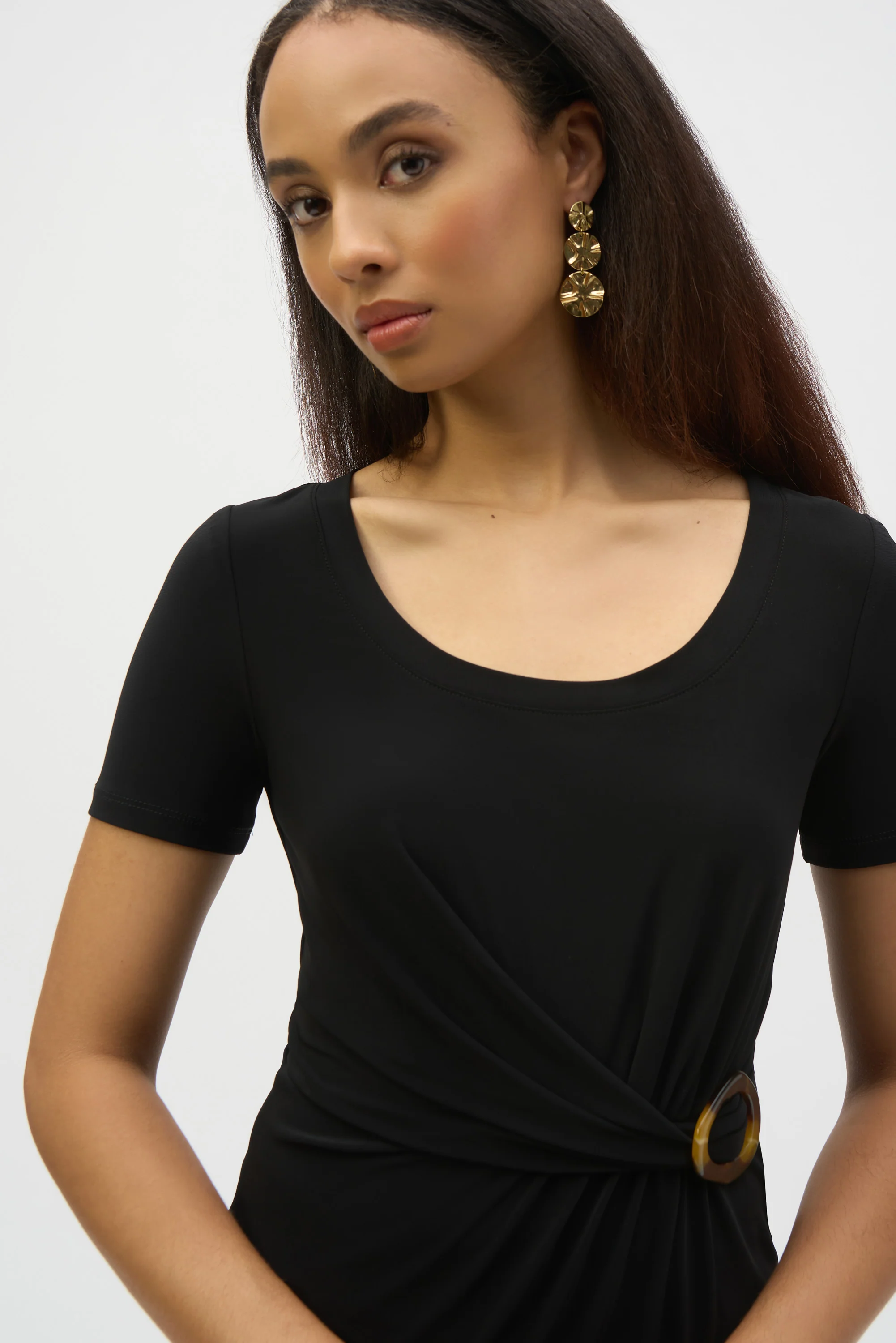 Joseph Ribkoff Fitted Top With Buckle Detail Style 252230 - Image 2