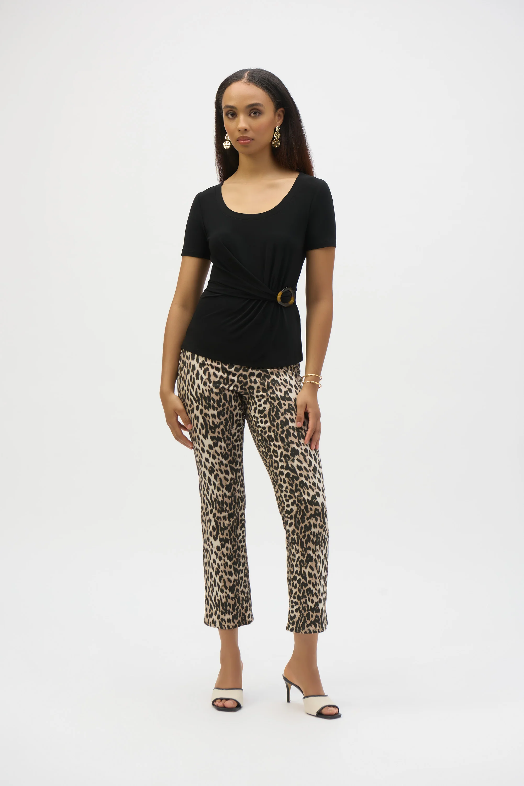 Joseph Ribkoff Fitted Top With Buckle Detail Style 252230 - Image 4