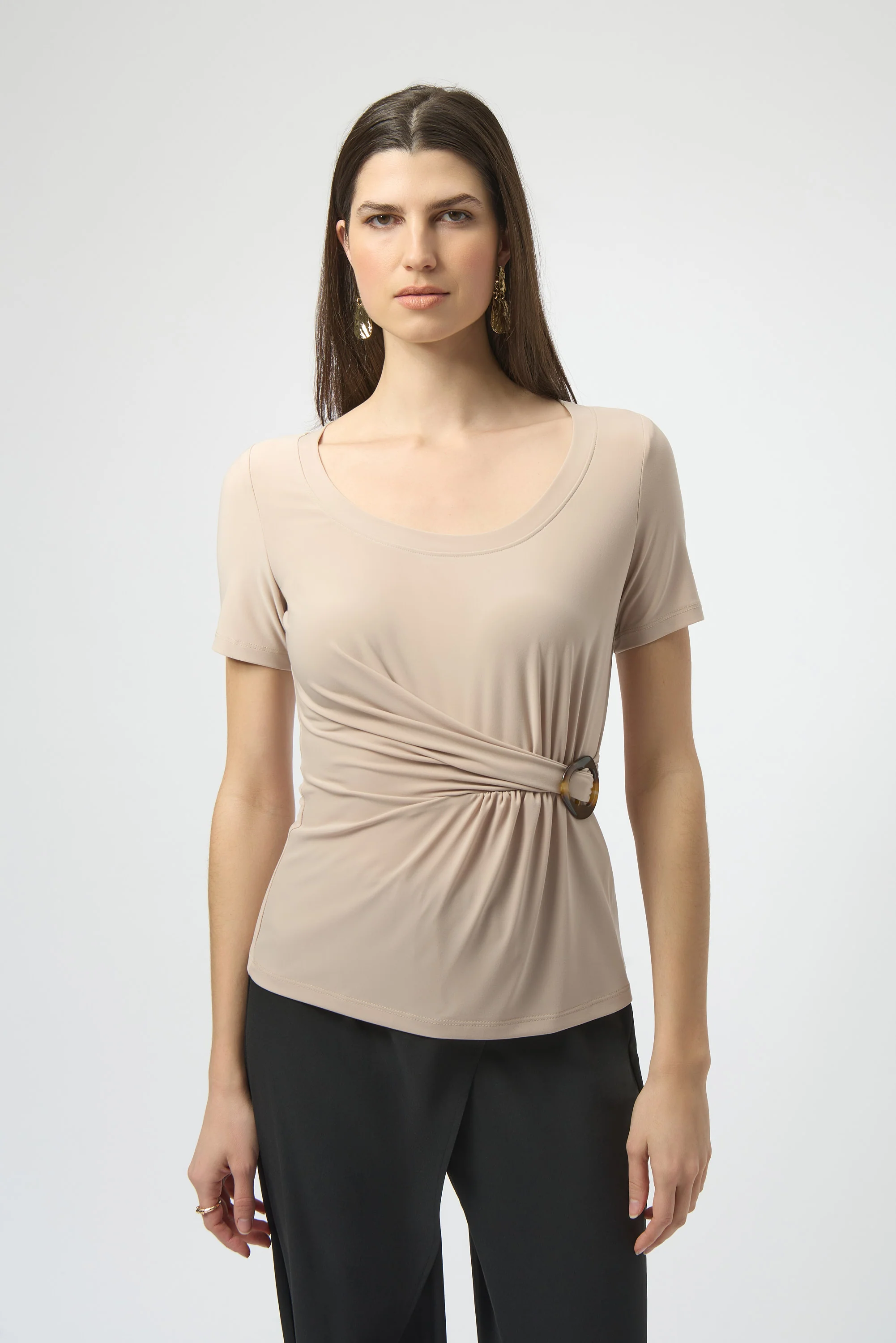 Joseph Ribkoff Fitted Top With Buckle Detail Style 252230 - Image 5