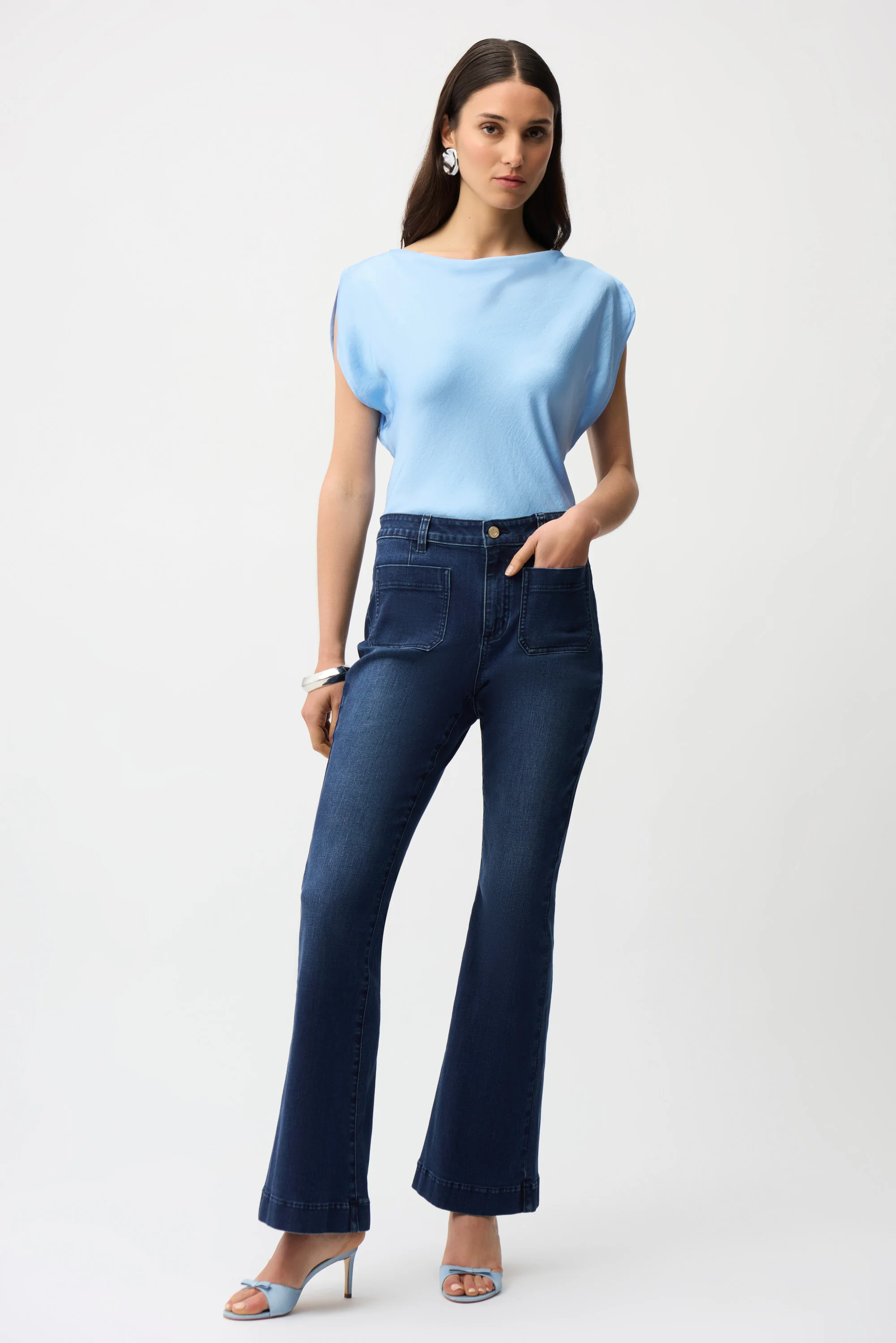 Joseph Ribkoff Fitted Top With Cowl Neck Style 261152 - Image 2