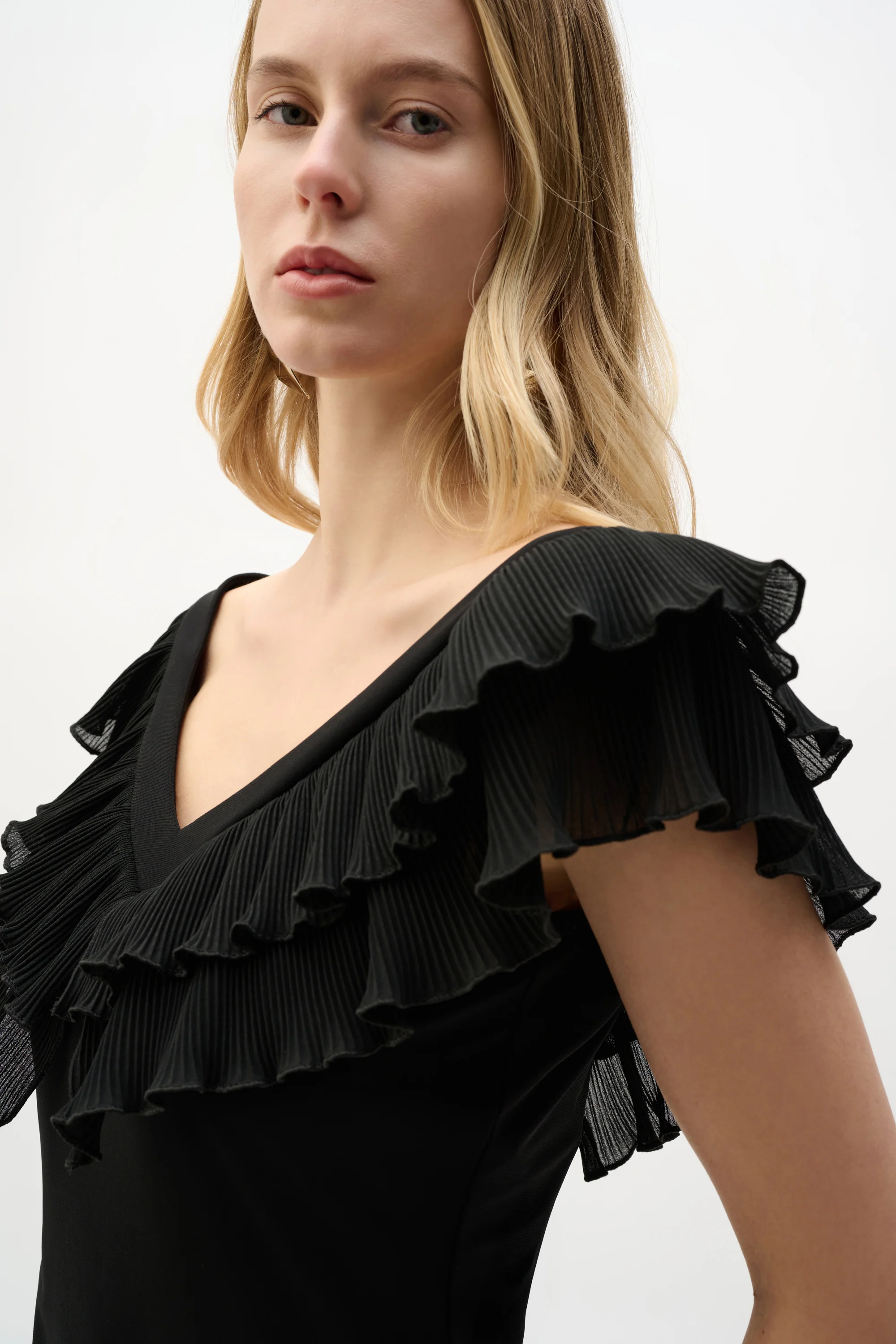 Joseph Ribkoff Fitted Top With Pleats Style 262089 - Image 3