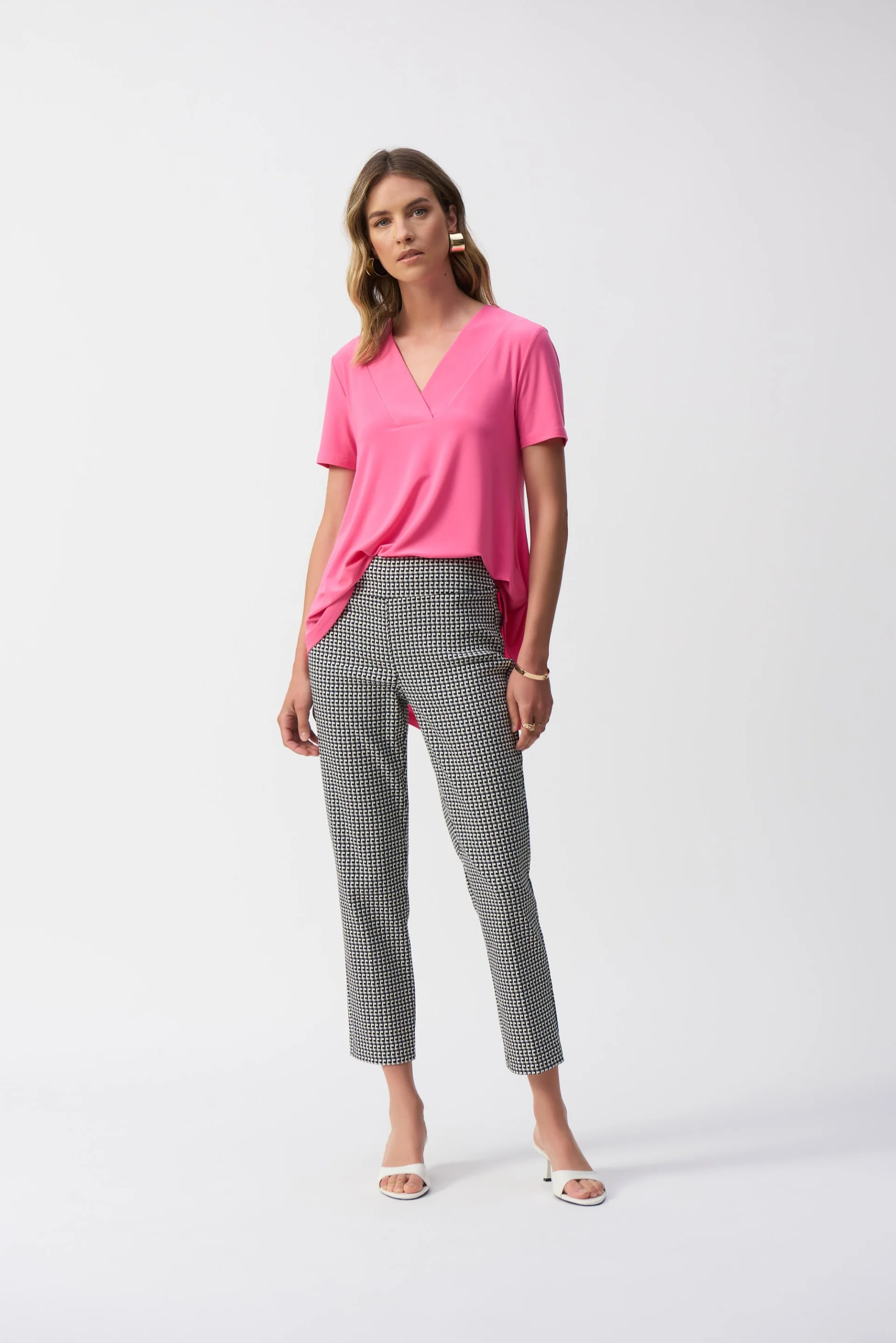 Joseph Ribkoff Flared Short Sleeve V-Neck Top Style 251125 - Image 6