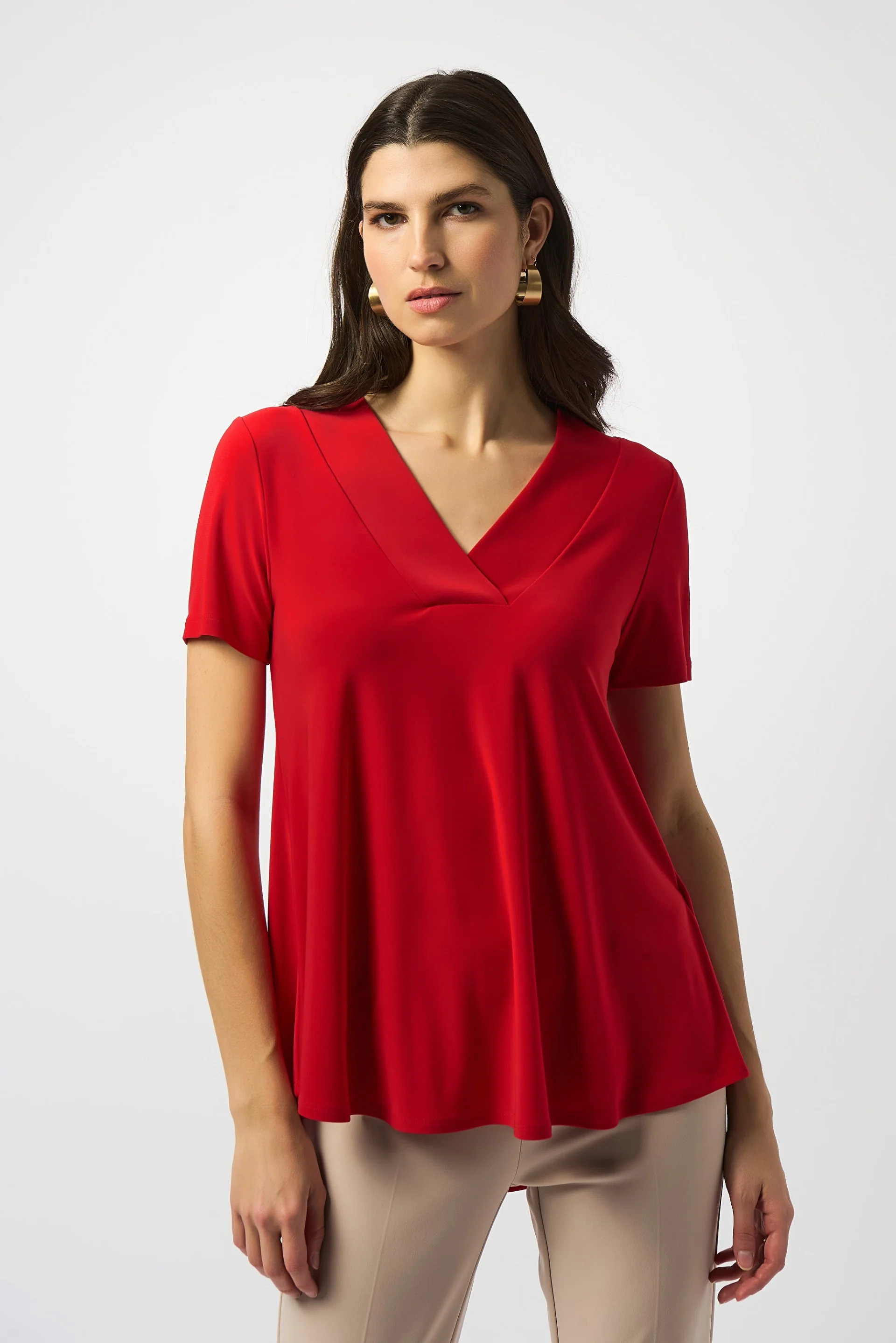 Joseph Ribkoff Flared Short Sleeve V-Neck Top Style 251125 - Image 7