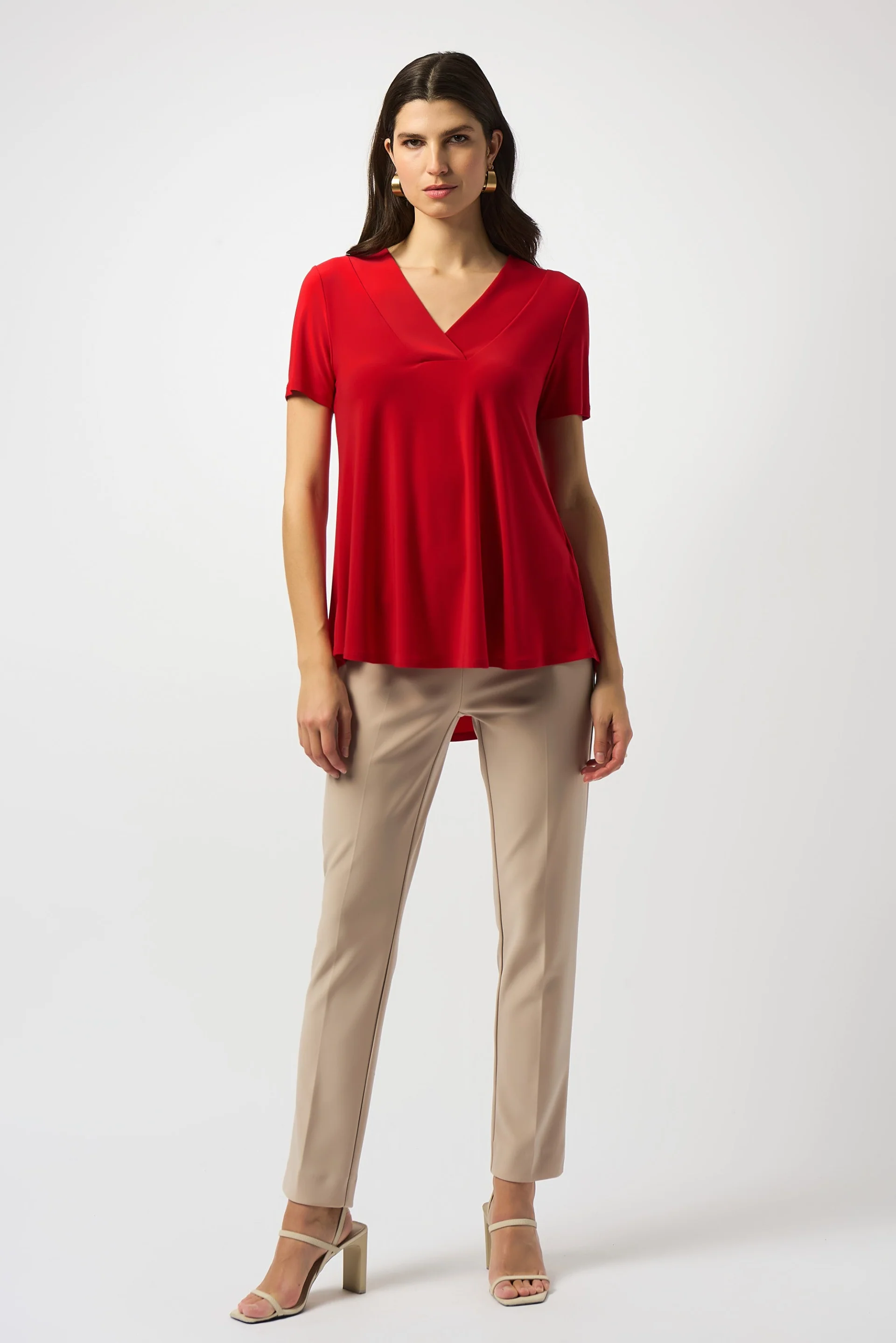 Joseph Ribkoff Flared Short Sleeve V-Neck Top Style 251125 - Image 9