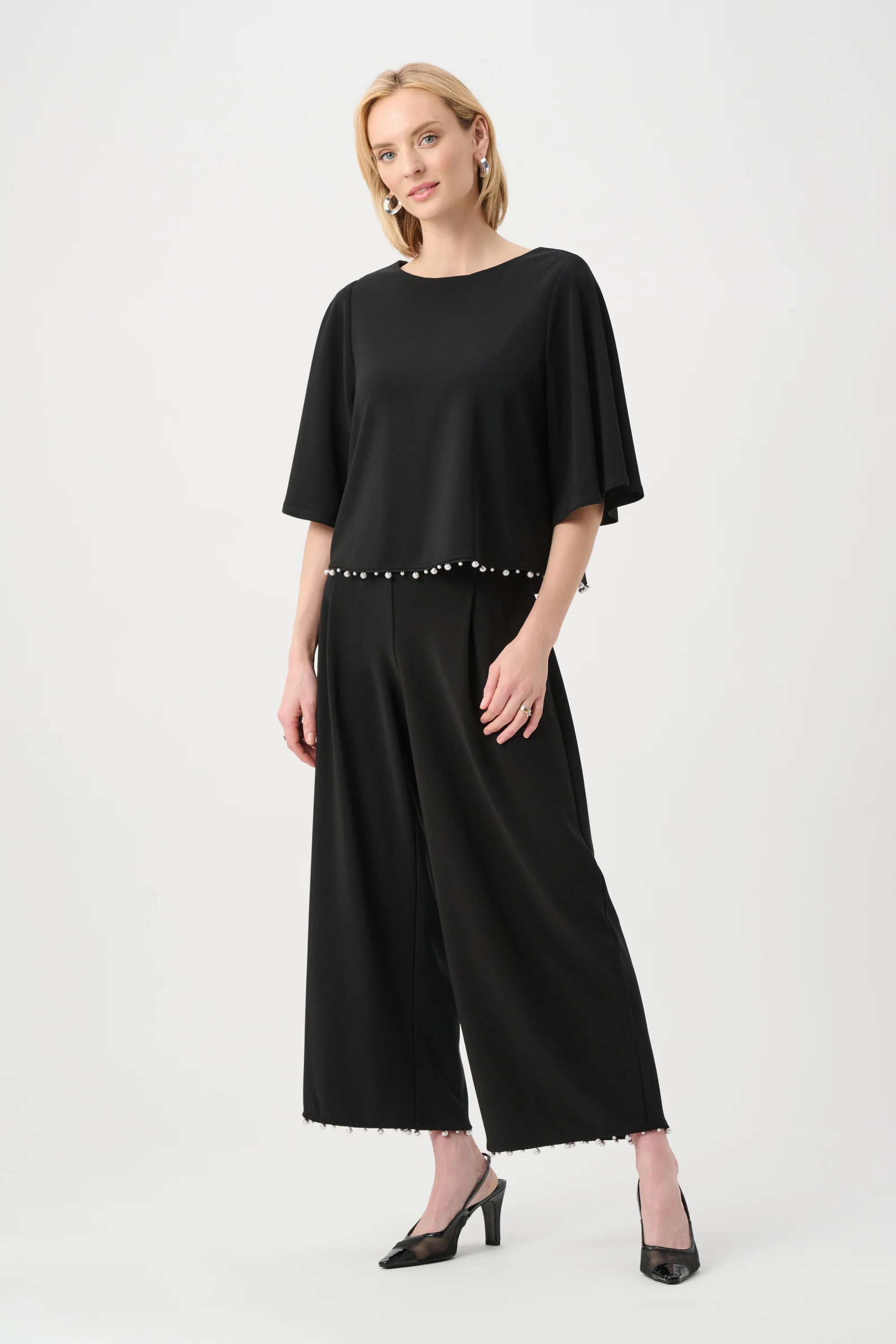 Joseph Ribkoff Flared Top With Pearl Detail Style 263116 - Image 2