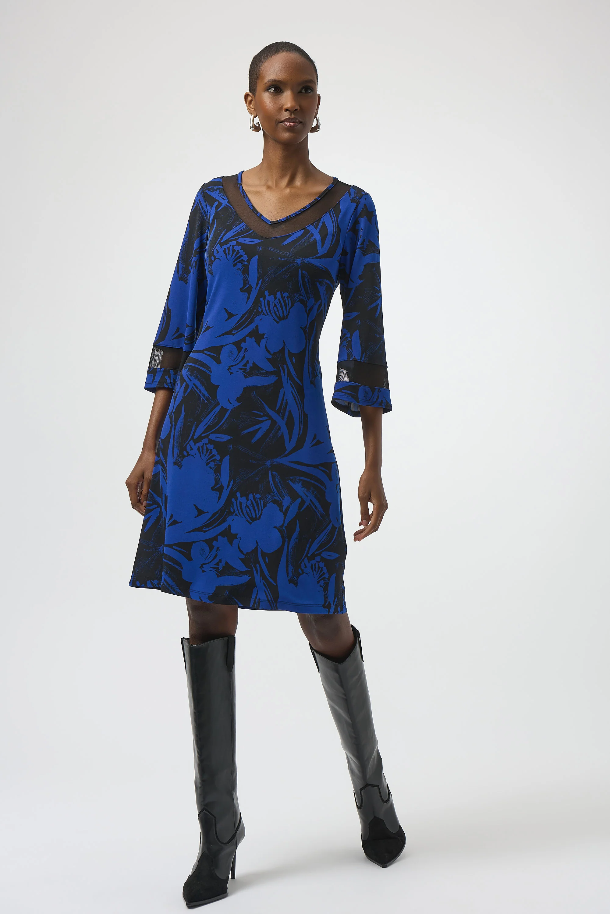 Joseph Ribkoff Floral Print A-Line Dress Style 254208