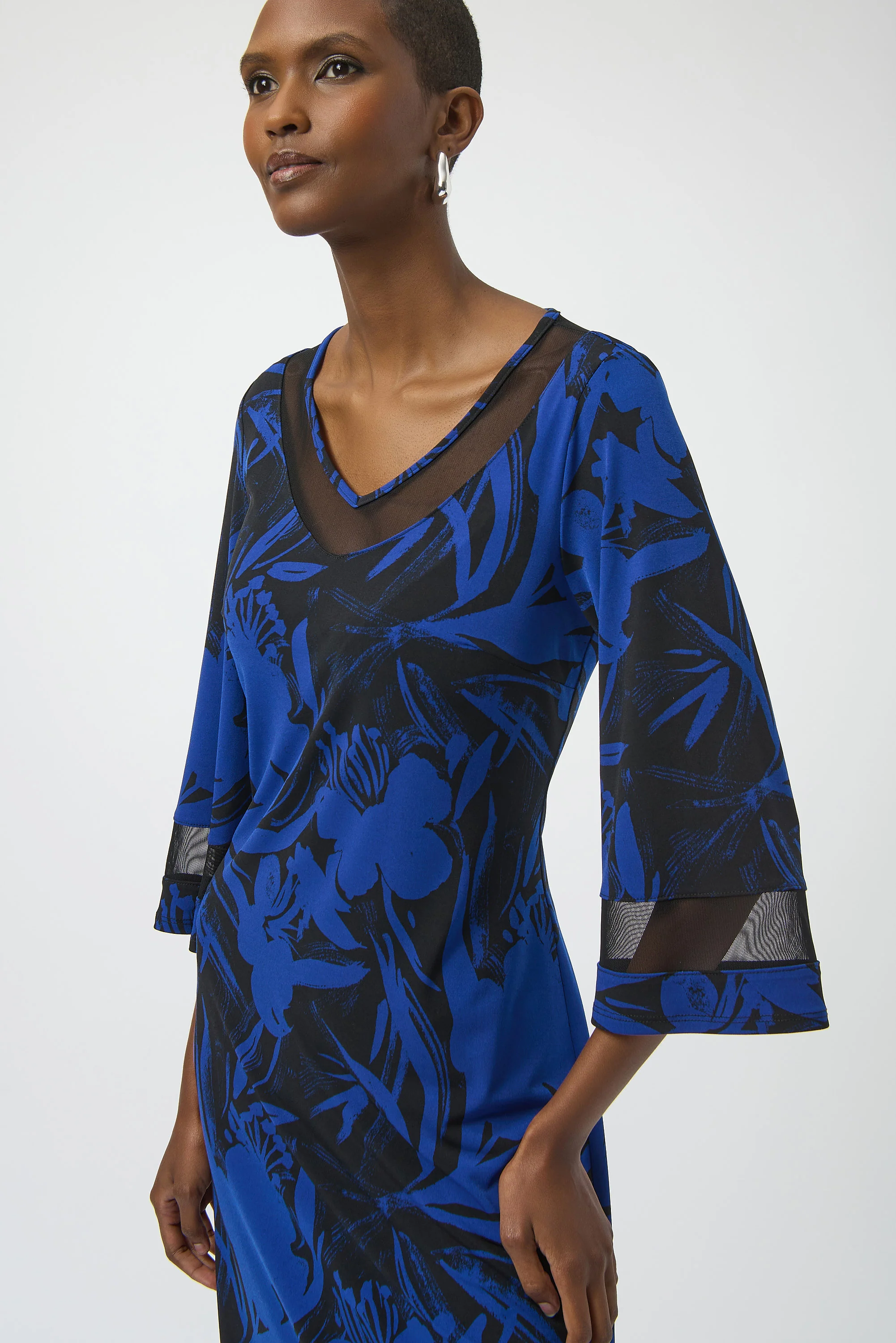 Joseph Ribkoff Floral Print A-Line Dress Style 254208 - Image 3