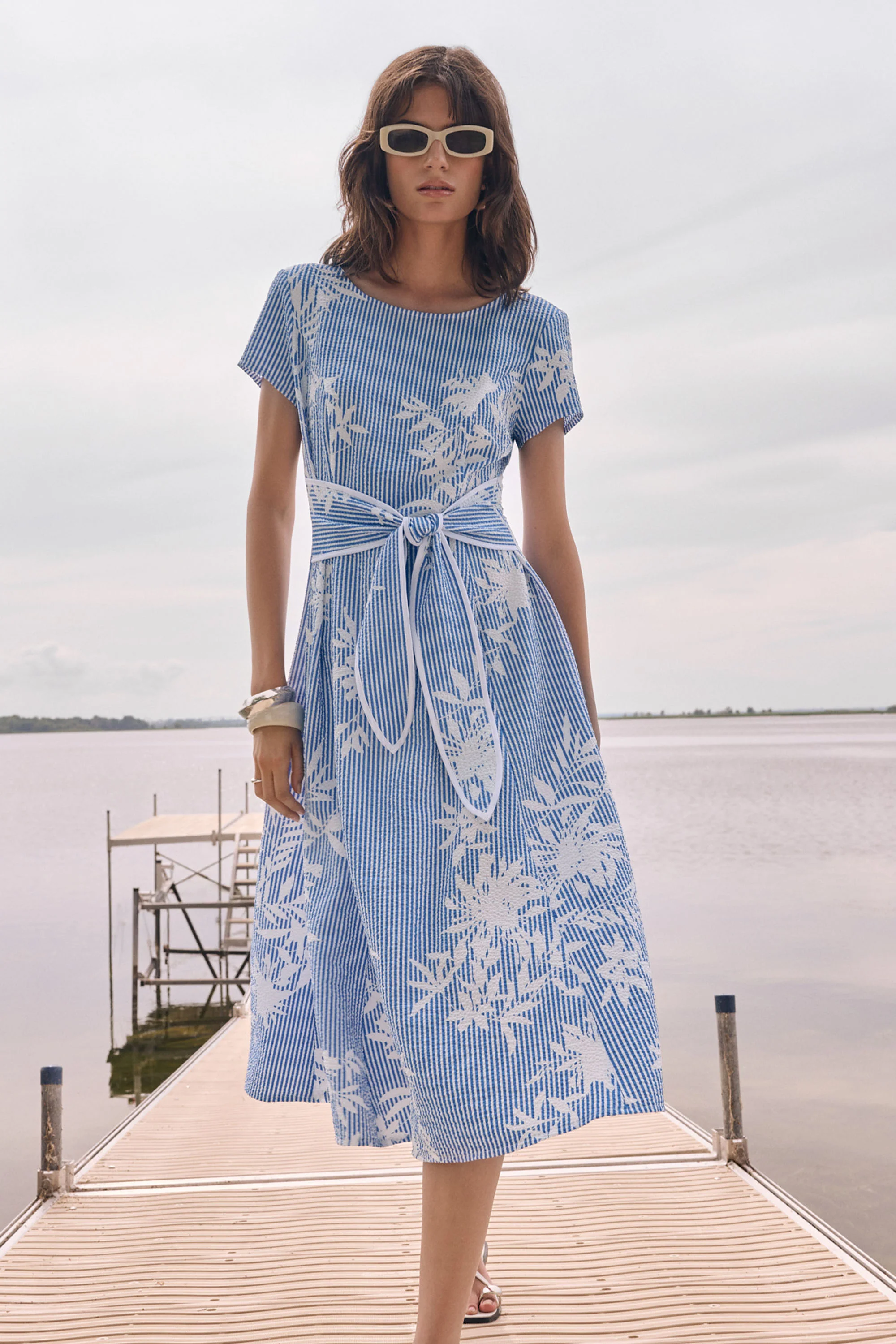 Joseph Ribkoff Floral Print Fit And Flare Dress Style 262191 - Image 2