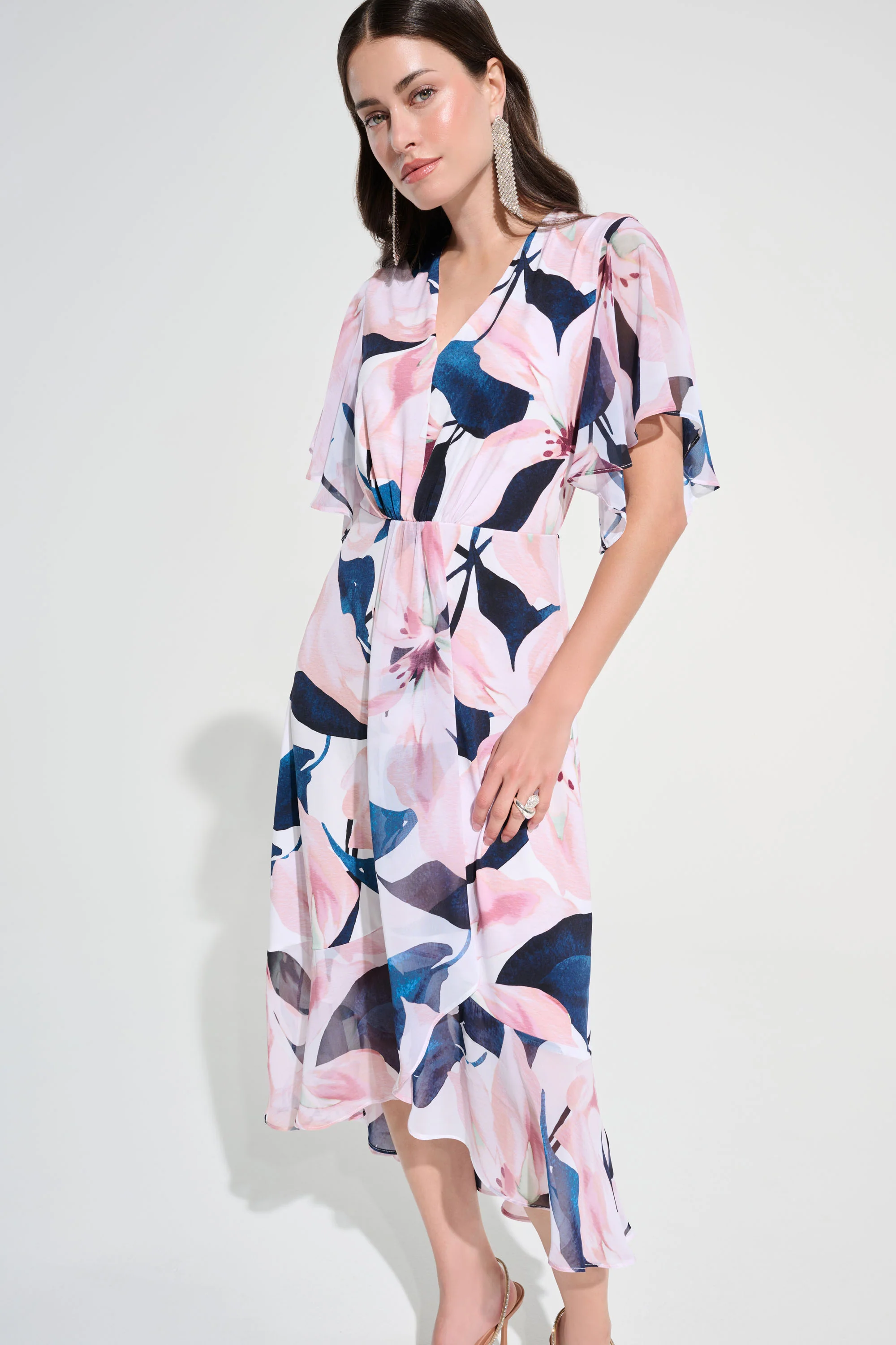 Joseph Ribkoff Floral Print Fit And Flare Dress Style 262713 - Image 4