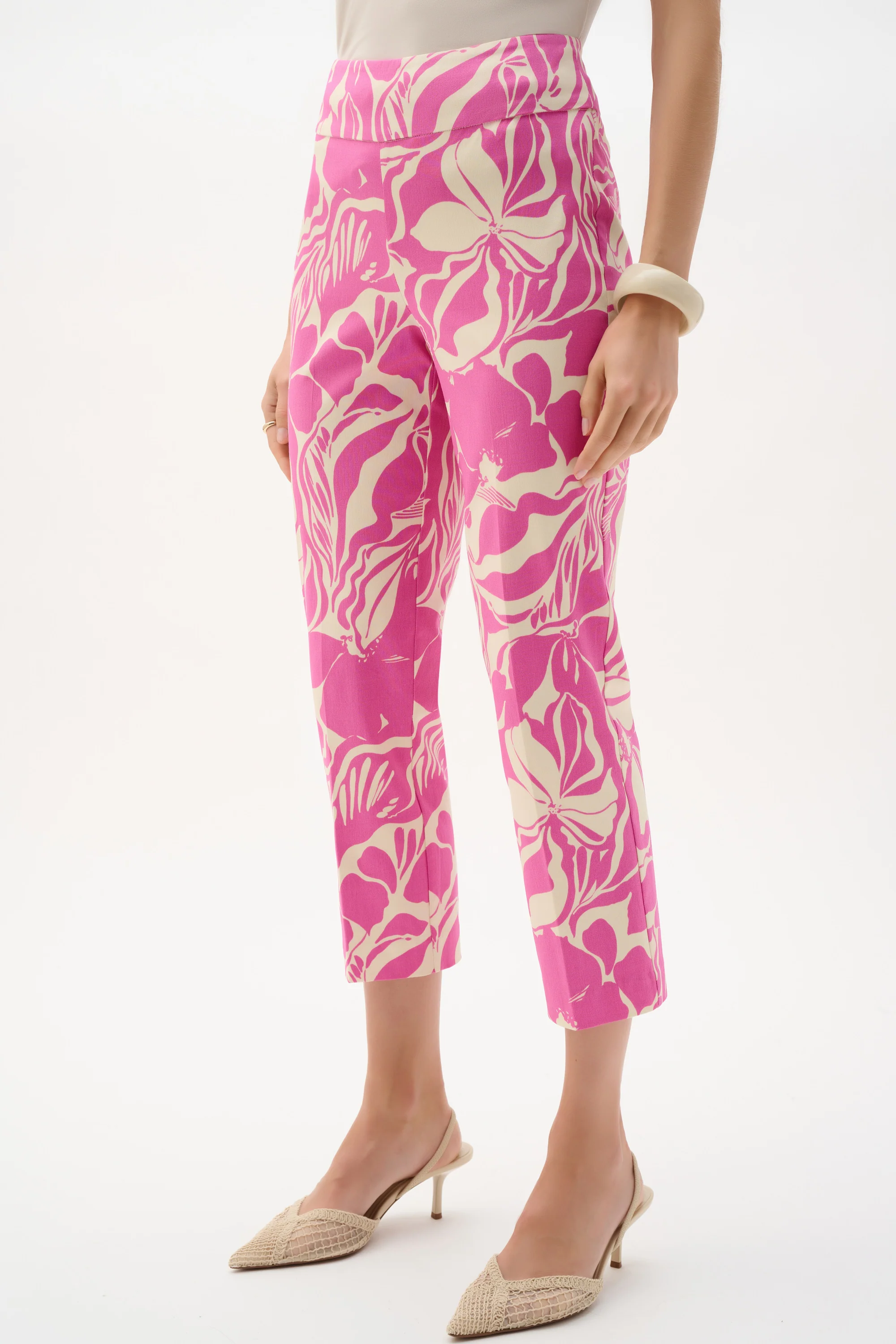 Joseph Ribkoff Floral Print Pull-On Cropped Pants Style 262205 - Image 4