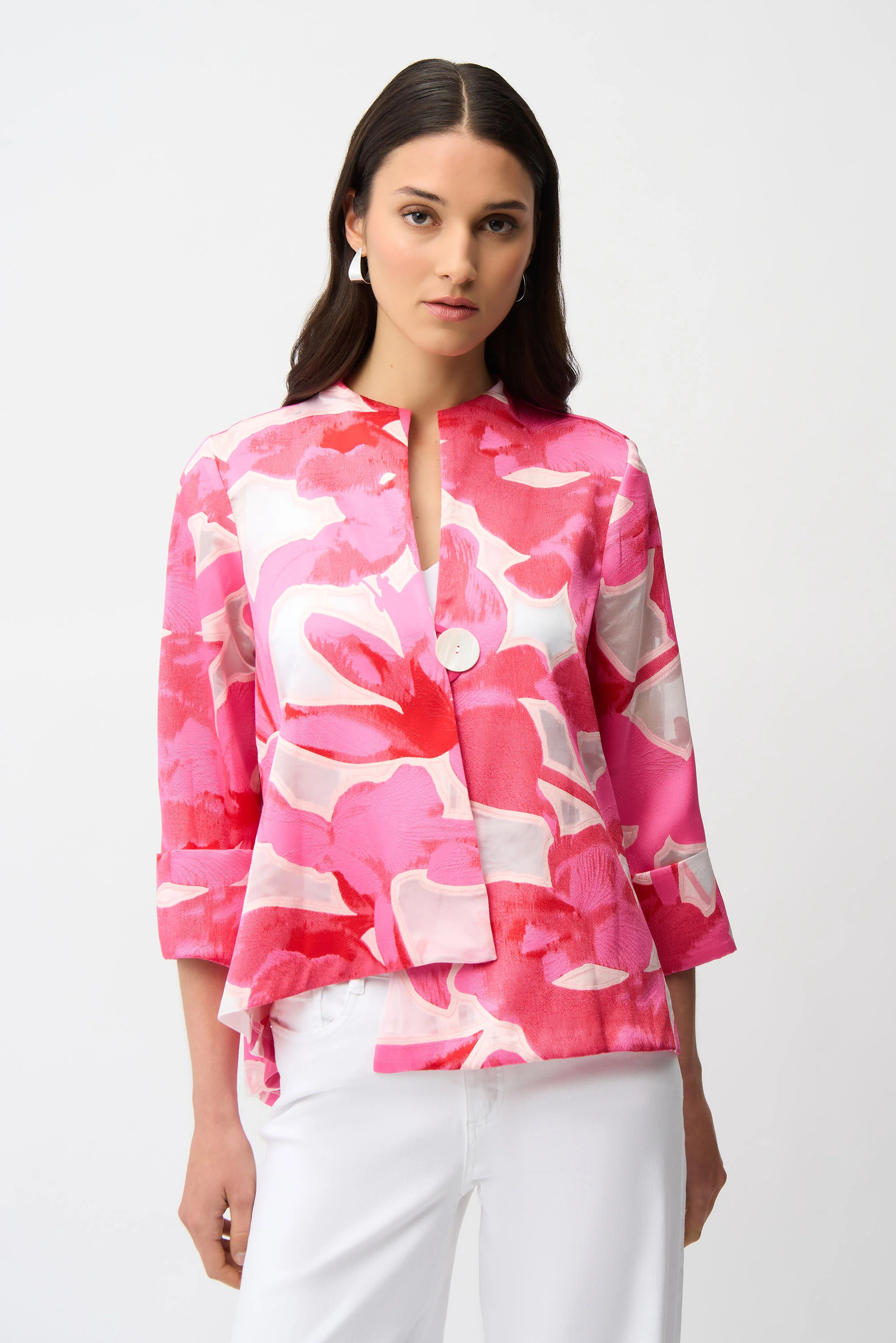 Joseph Ribkoff Floral Print Swing Jacket Style 261180 - Image 3