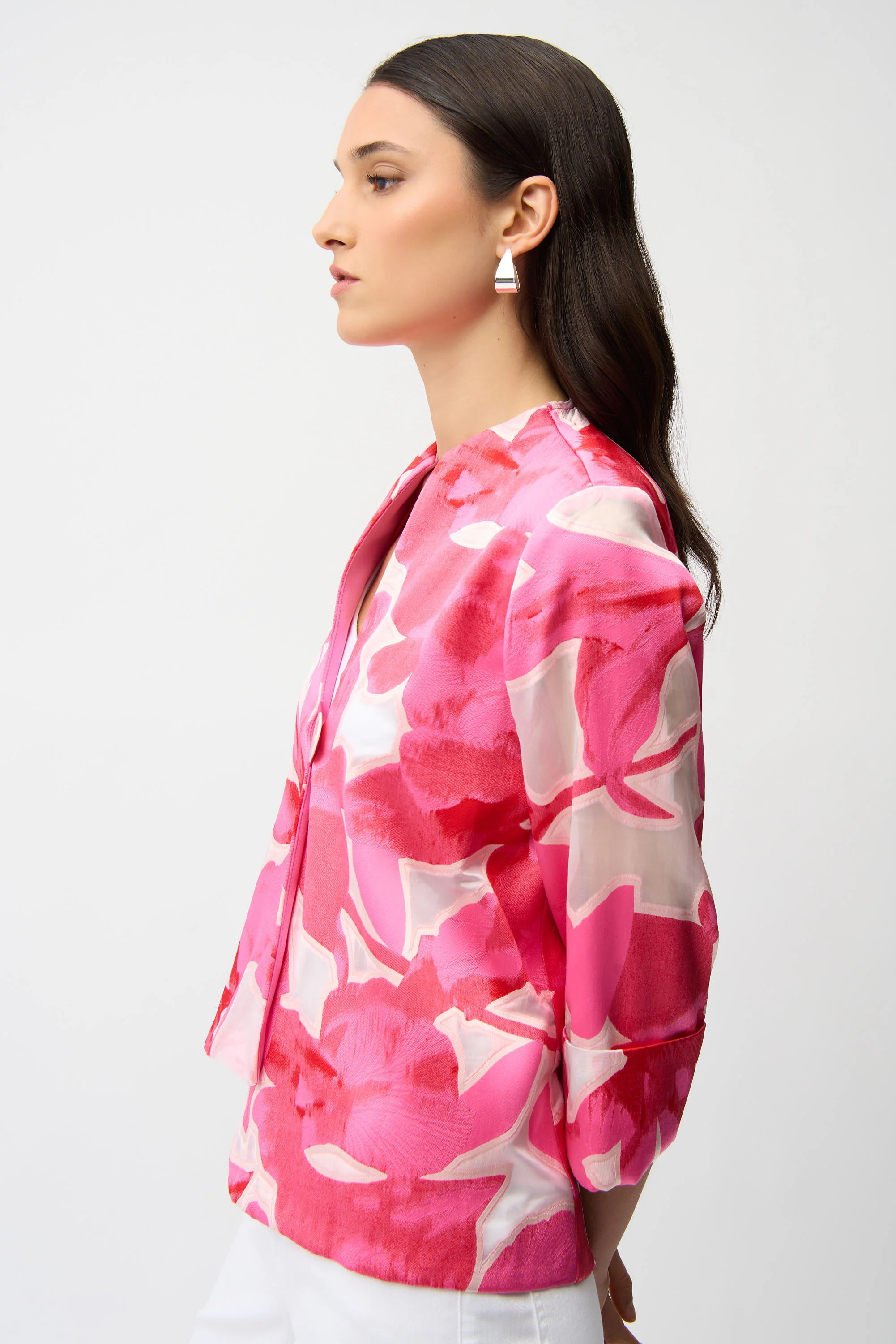 Joseph Ribkoff Floral Print Swing Jacket Style 261180 - Image 4