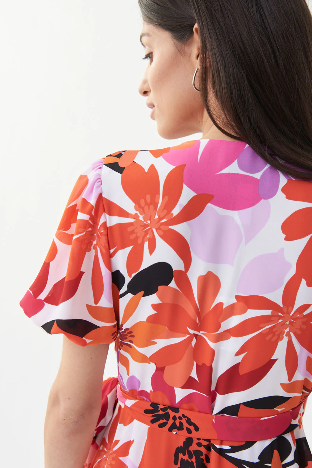 Joseph Ribkoff Vanilla/Multi Floral Wrap Dress Style 222109 - Image 5