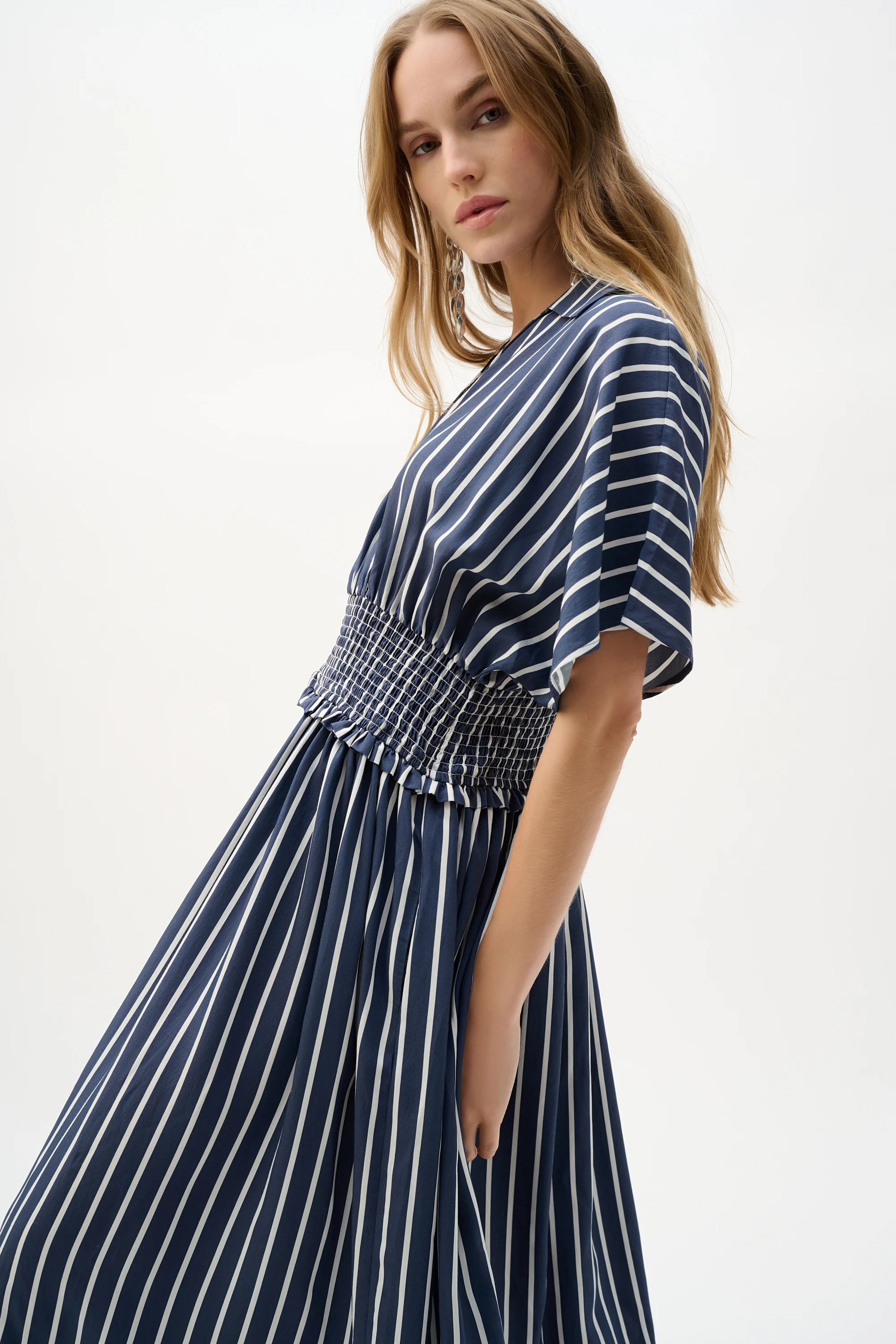 Joseph Ribkoff Flowy Stripe Print Fit & Flare Dress Style 262912 - Image 6