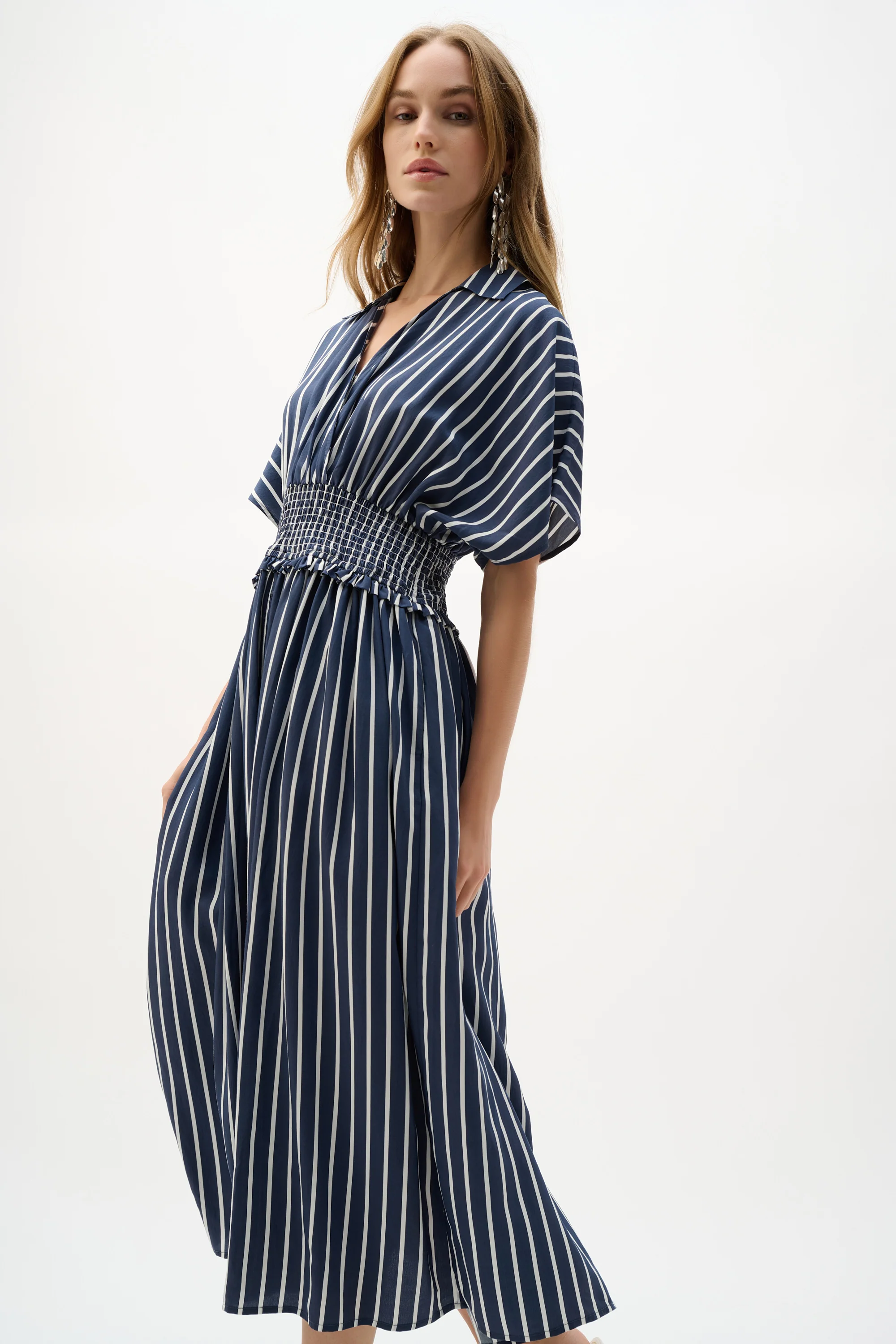Joseph Ribkoff Flowy Stripe Print Fit & Flare Dress Style 262912 - Image 7