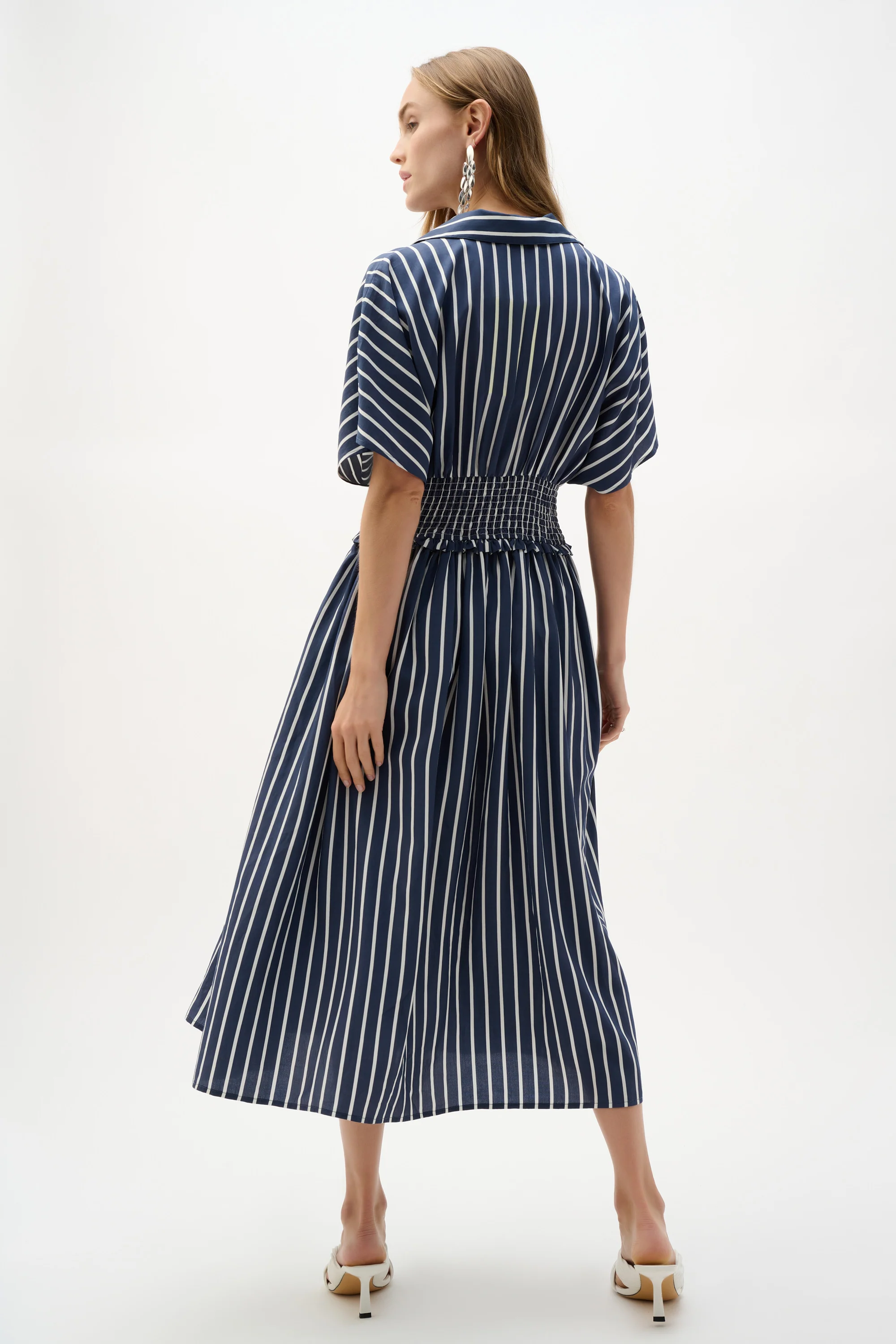 Joseph Ribkoff Flowy Stripe Print Fit & Flare Dress Style 262912 - Image 8