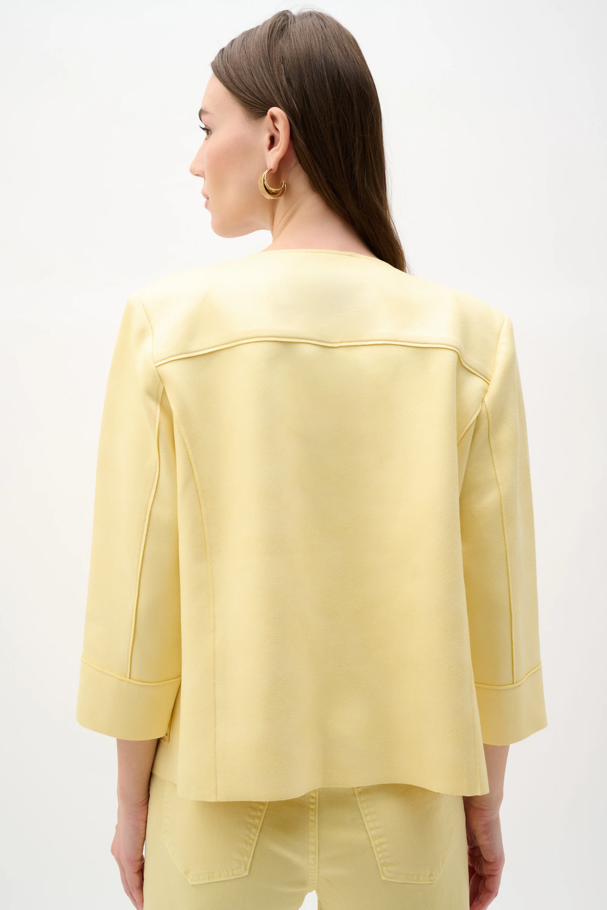 Joseph Ribkoff Foiled Faux Suede Boxy Jacket With Stud Details Style 262905 - Image 4