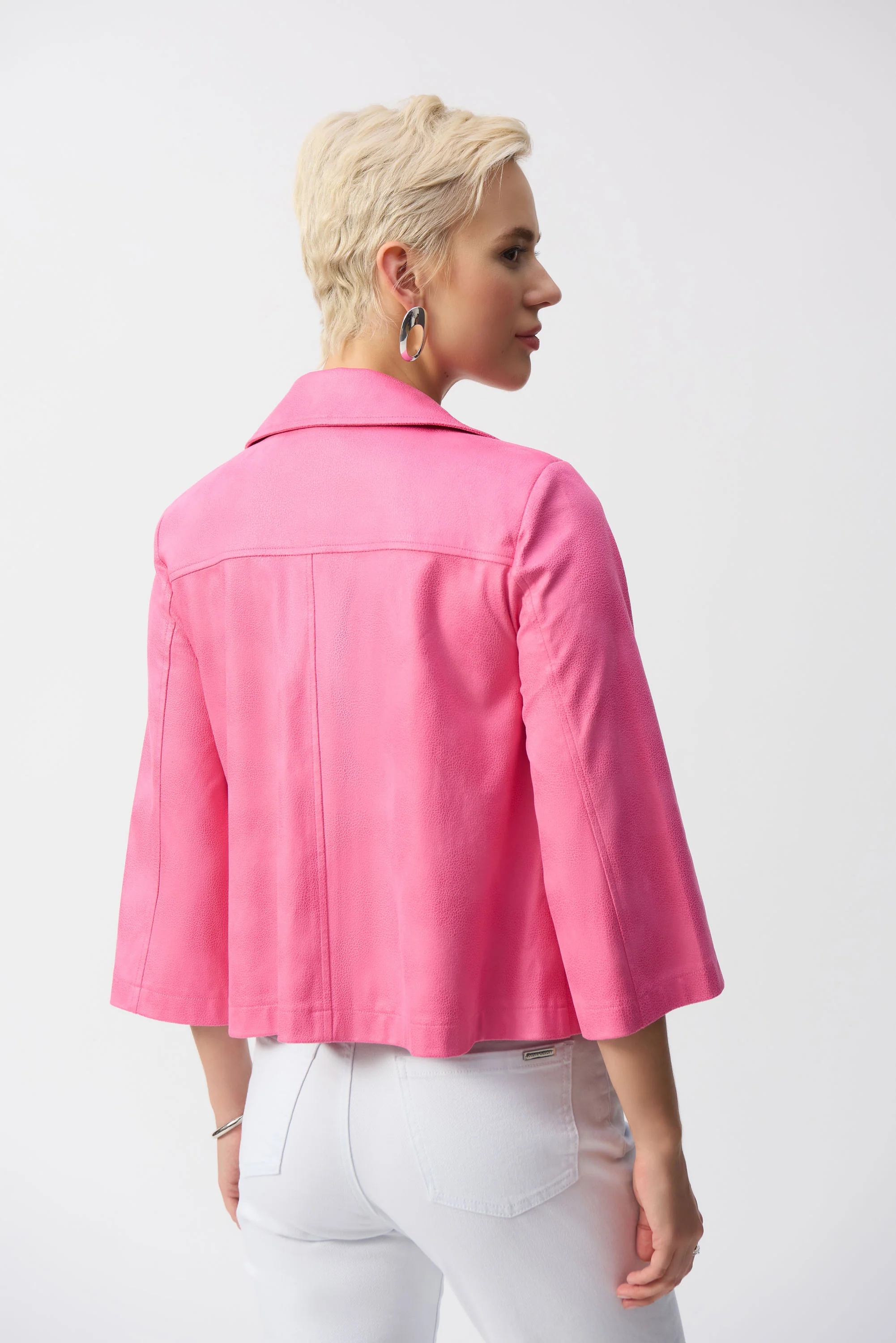 Joseph Ribkoff Foiled Faux Suede Swing Jacket Style 251908 - Image 3