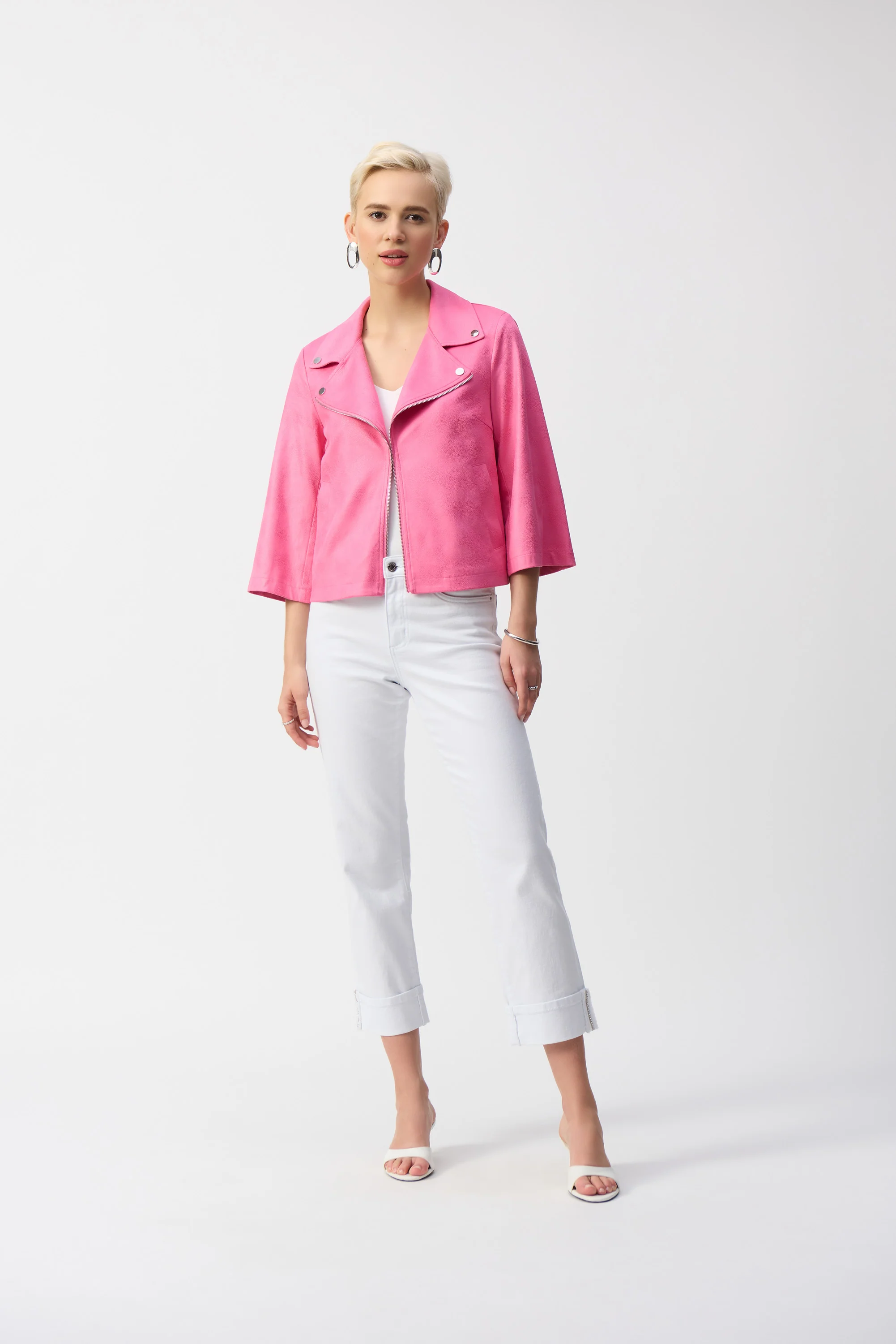Joseph Ribkoff Foiled Faux Suede Swing Jacket Style 251908 - Image 5