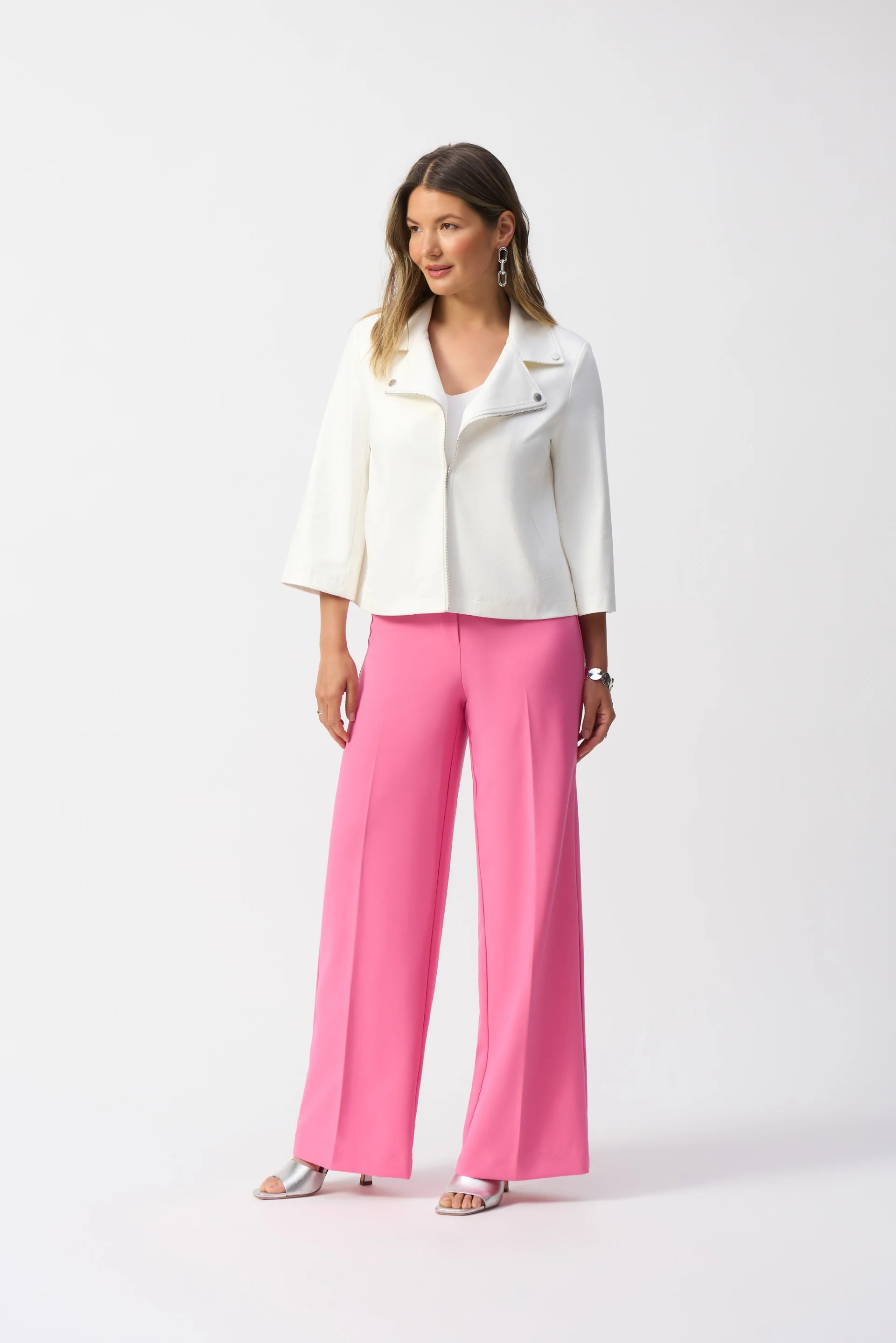 Joseph Ribkoff Foiled Faux Suede Swing Jacket Style 251908 - Image 7