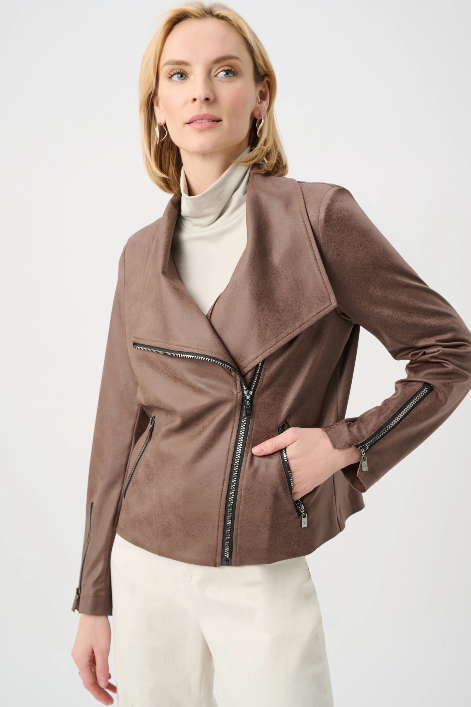 Joseph Ribkoff Foiled Knit Fitted Jacket Style 263908