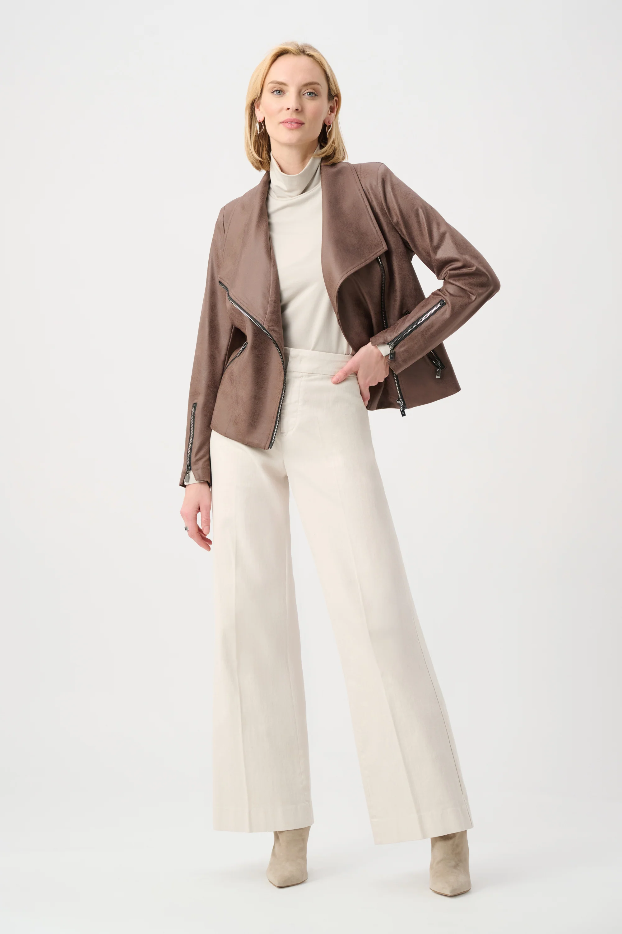 Joseph Ribkoff Foiled Knit Fitted Jacket Style 263908 - Image 2