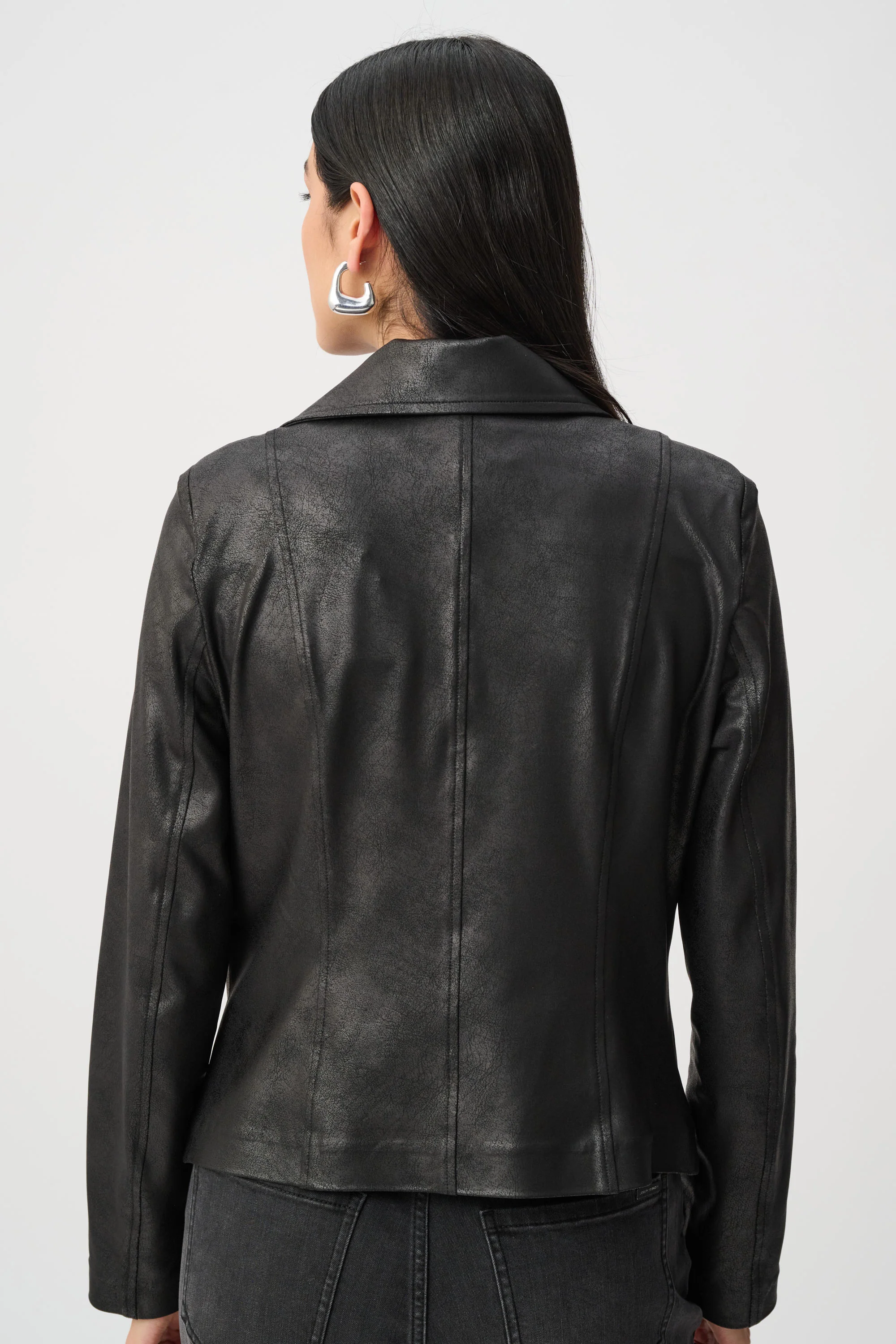 Joseph Ribkoff Foiled Knit Fitted Jacket Style 263908 - Image 7