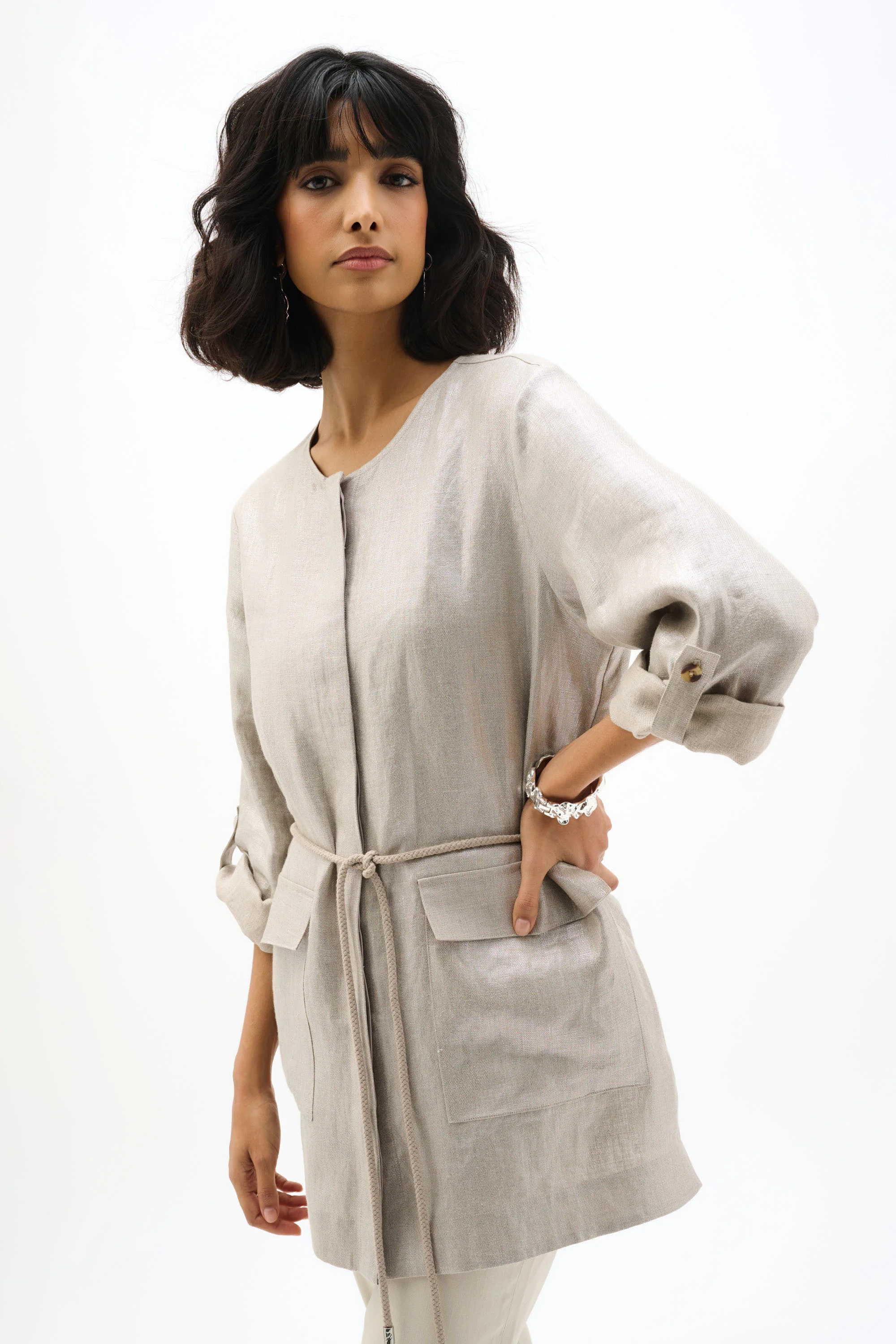 Joseph Ribkoff Foiled Linen Versatile Jacket Style 262979