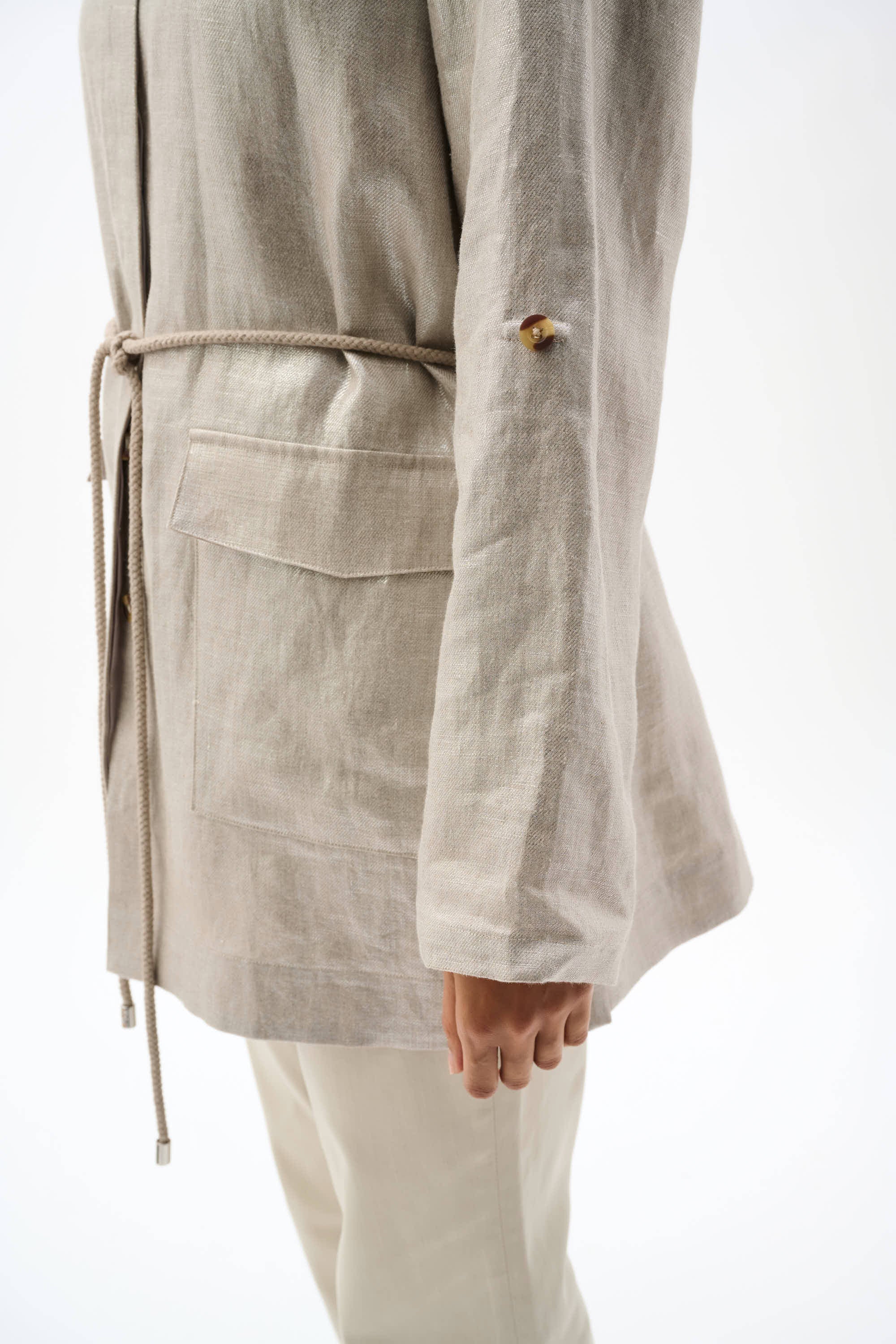 Joseph Ribkoff Foiled Linen Versatile Jacket Style 262979 - Image 6