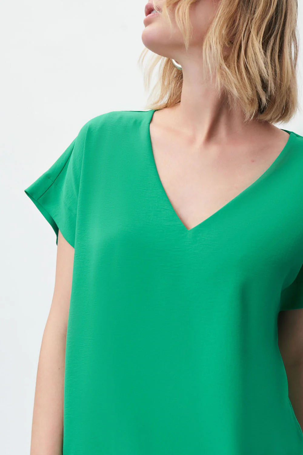 Joseph Ribkoff Foliage V-Neck Top Style 231291 - Image 2